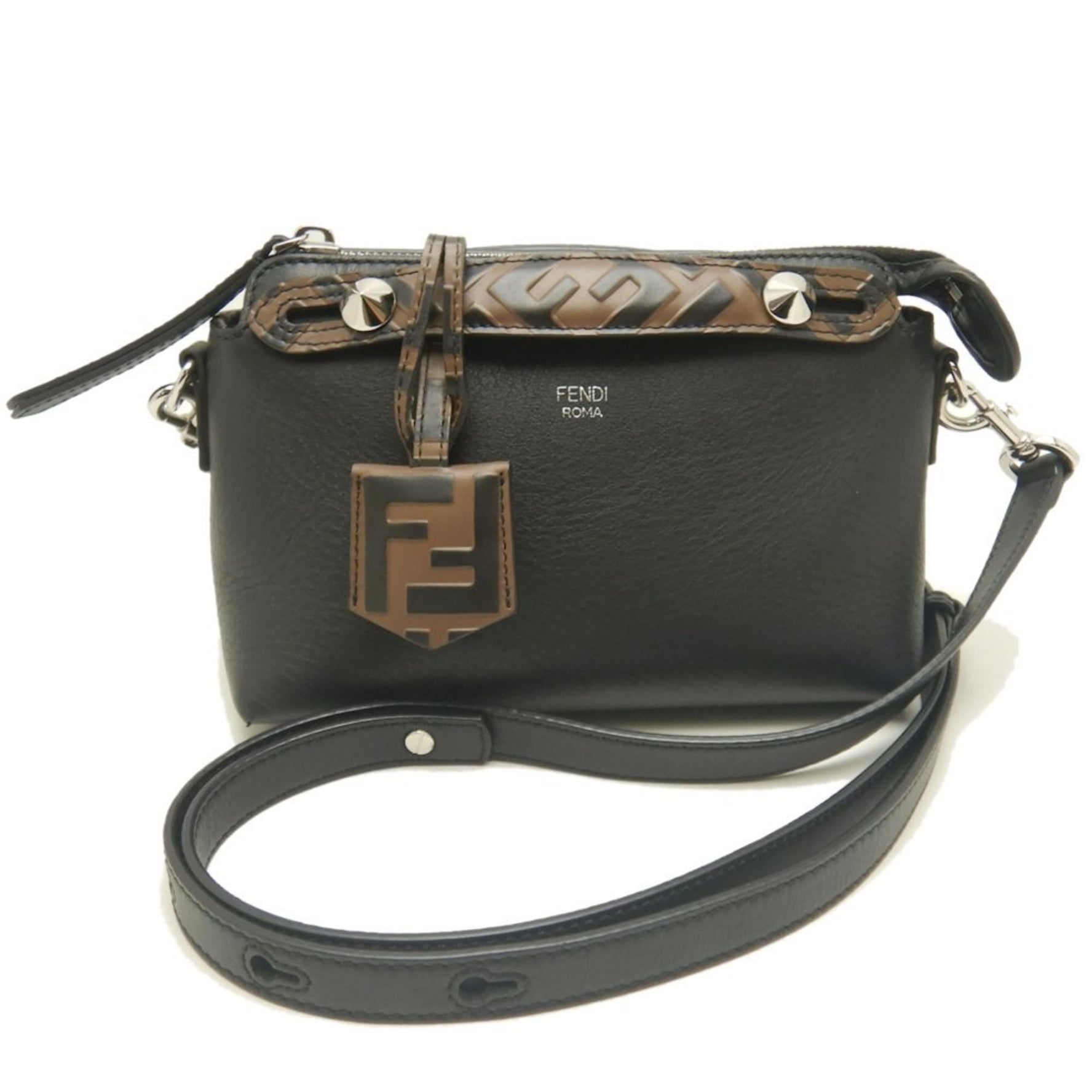 FENDI By the Way Mini 8BL145A6COF147M Shoulder Bag in Black Leather, Women's,