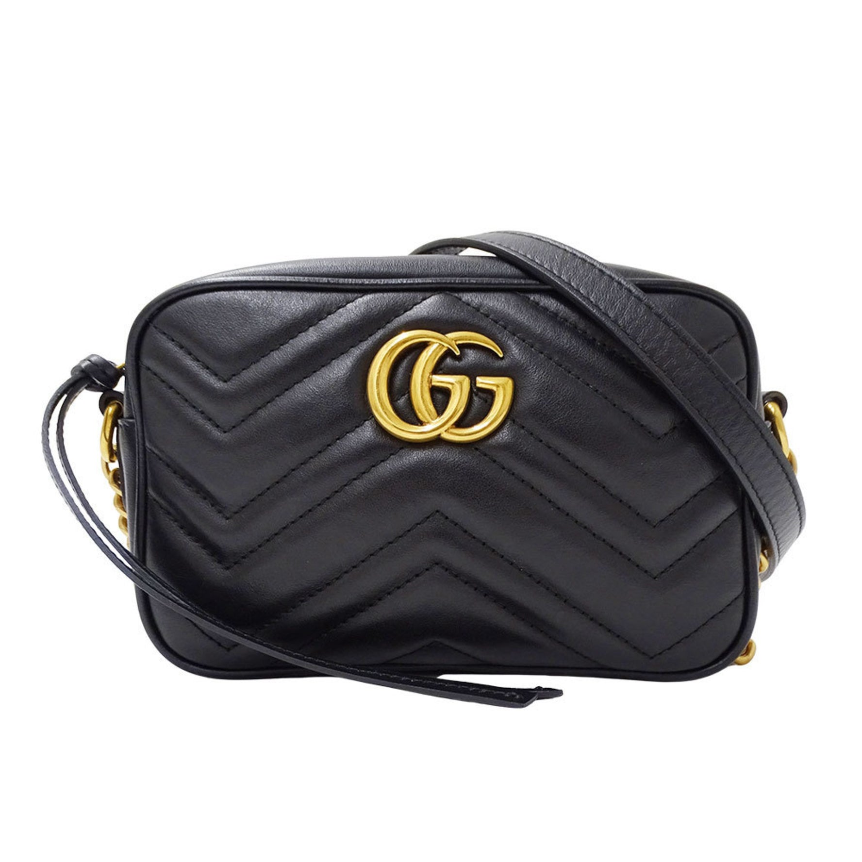 Gucci GG Marmont Mini Camera Bag in Leather Shoulder with Quilted Logo and Crossbody Design
