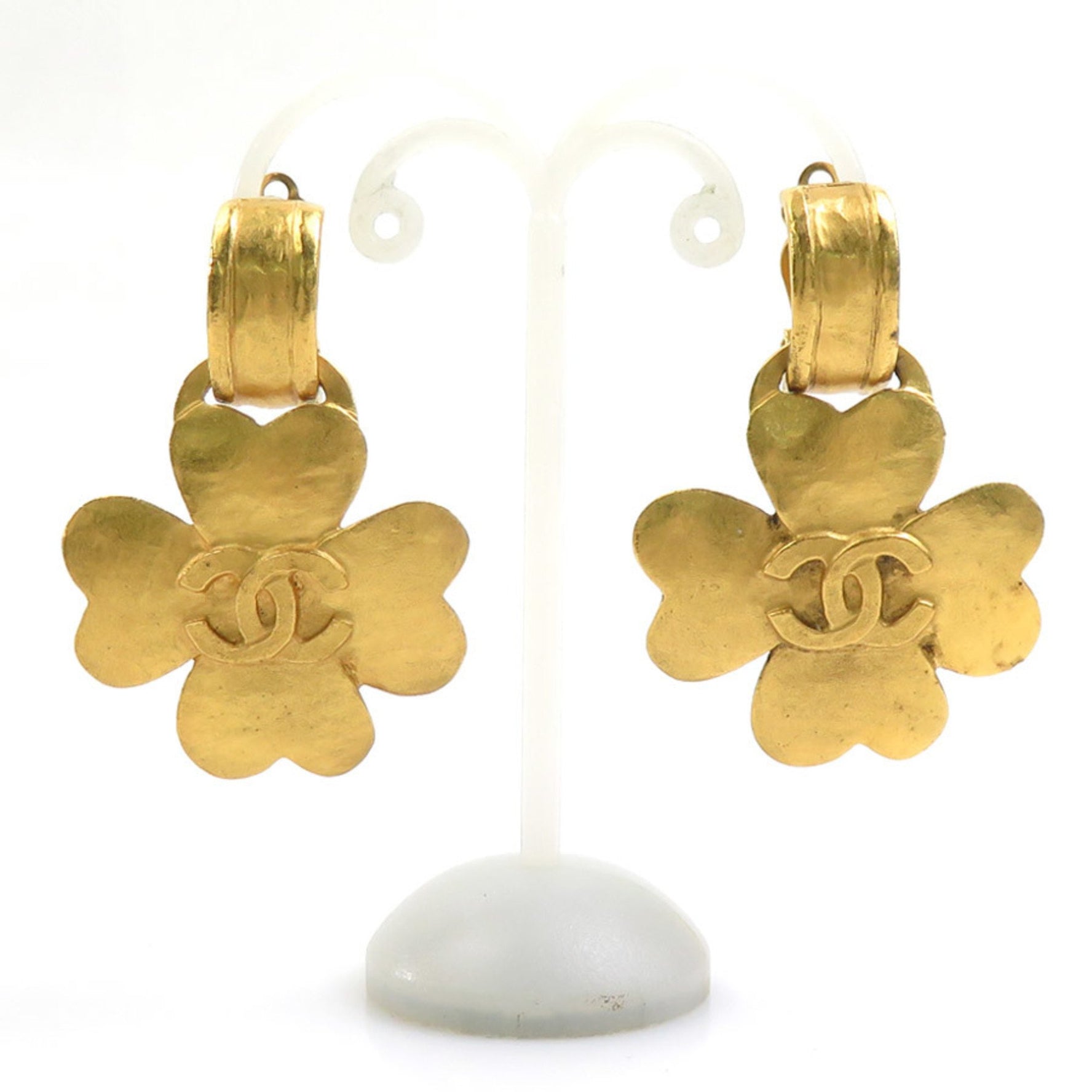 CHANEL Coco Mark Metal Gold Earrings for Women