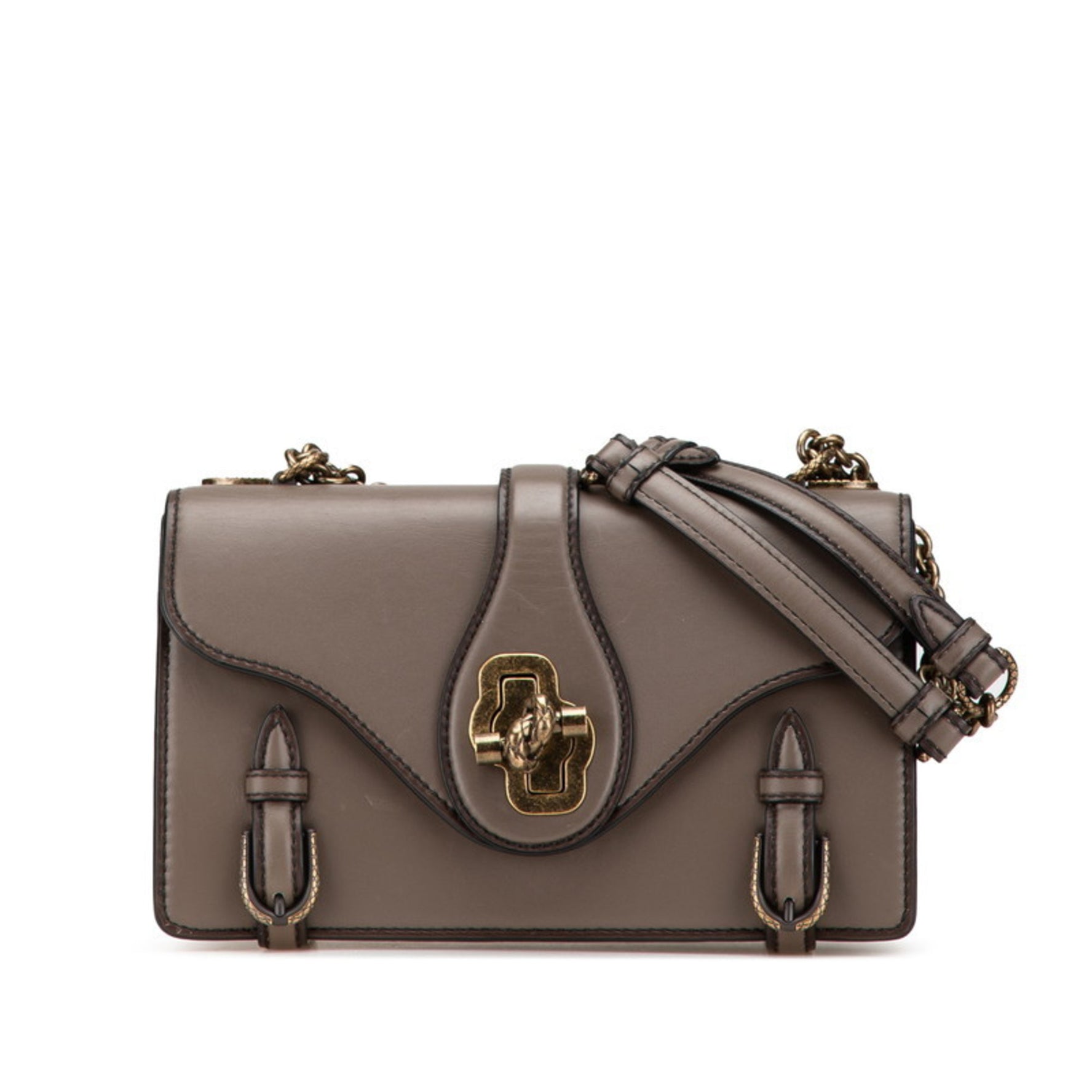 Bottega Veneta Intrecciato Turnlock Chain Handbag/Shoulder Bag in Leather