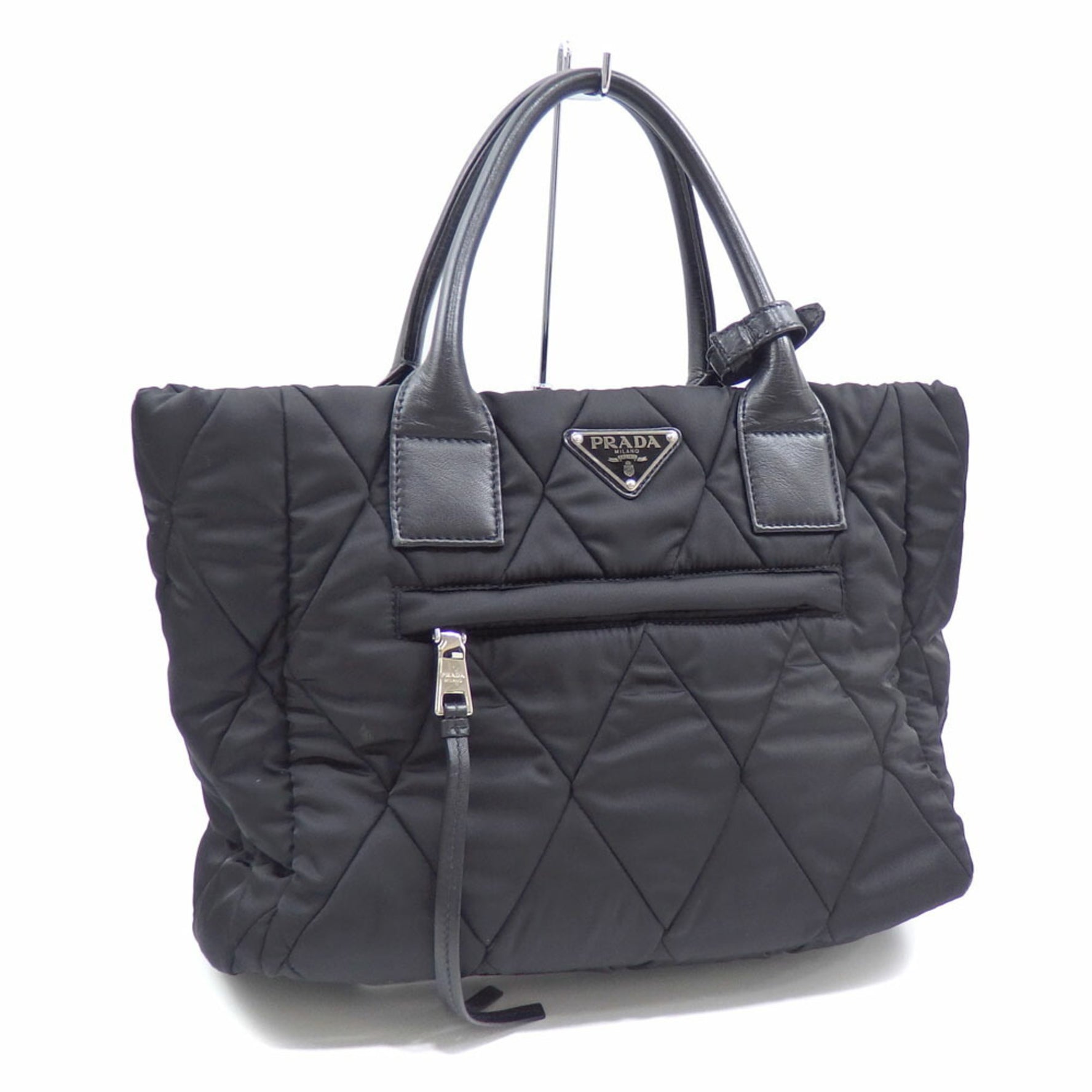 Prada Black Nylon and Leather Handbag