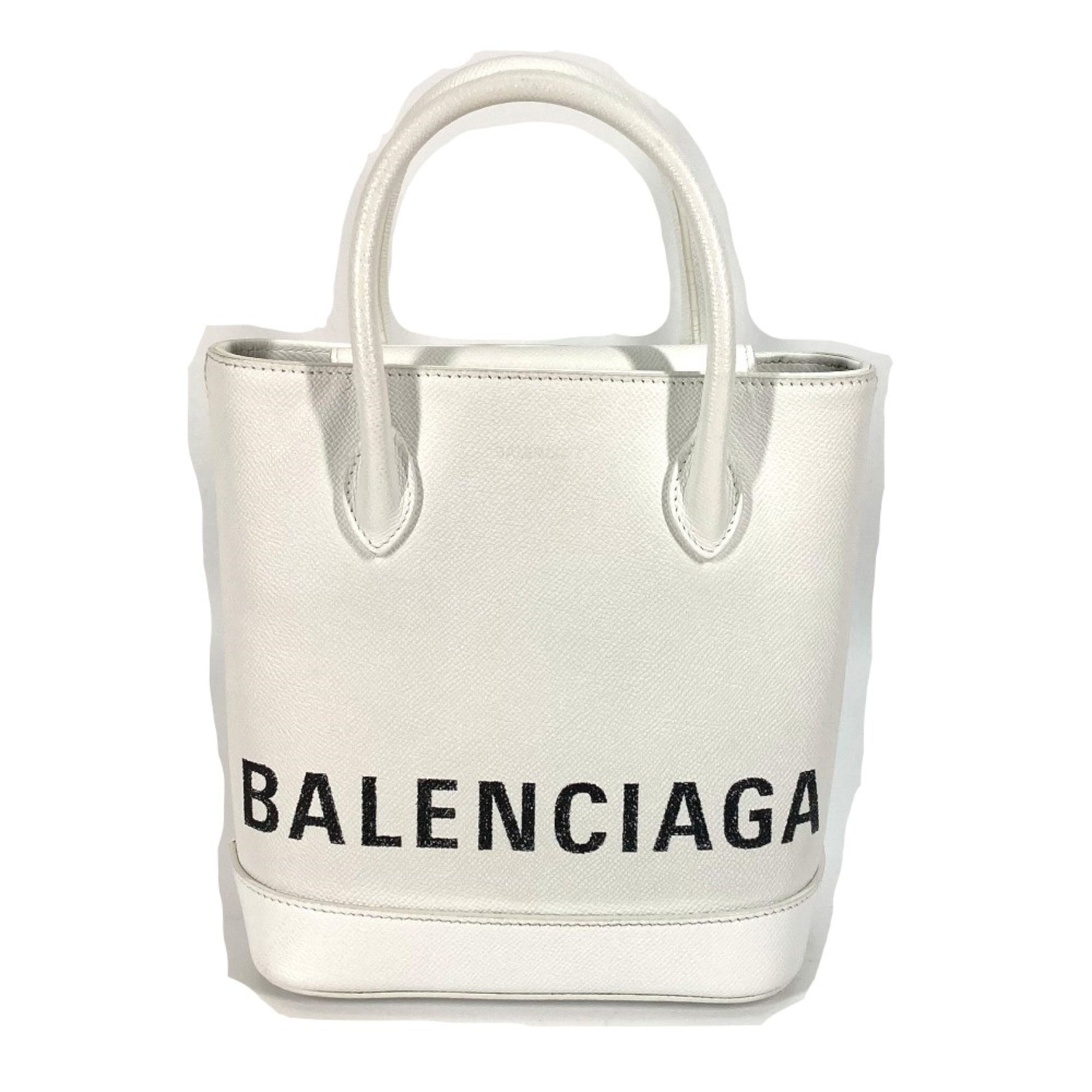 Balenciaga logo 2WAY Hand Bag Tote Bag Crossbody Shoulder Bag White Black