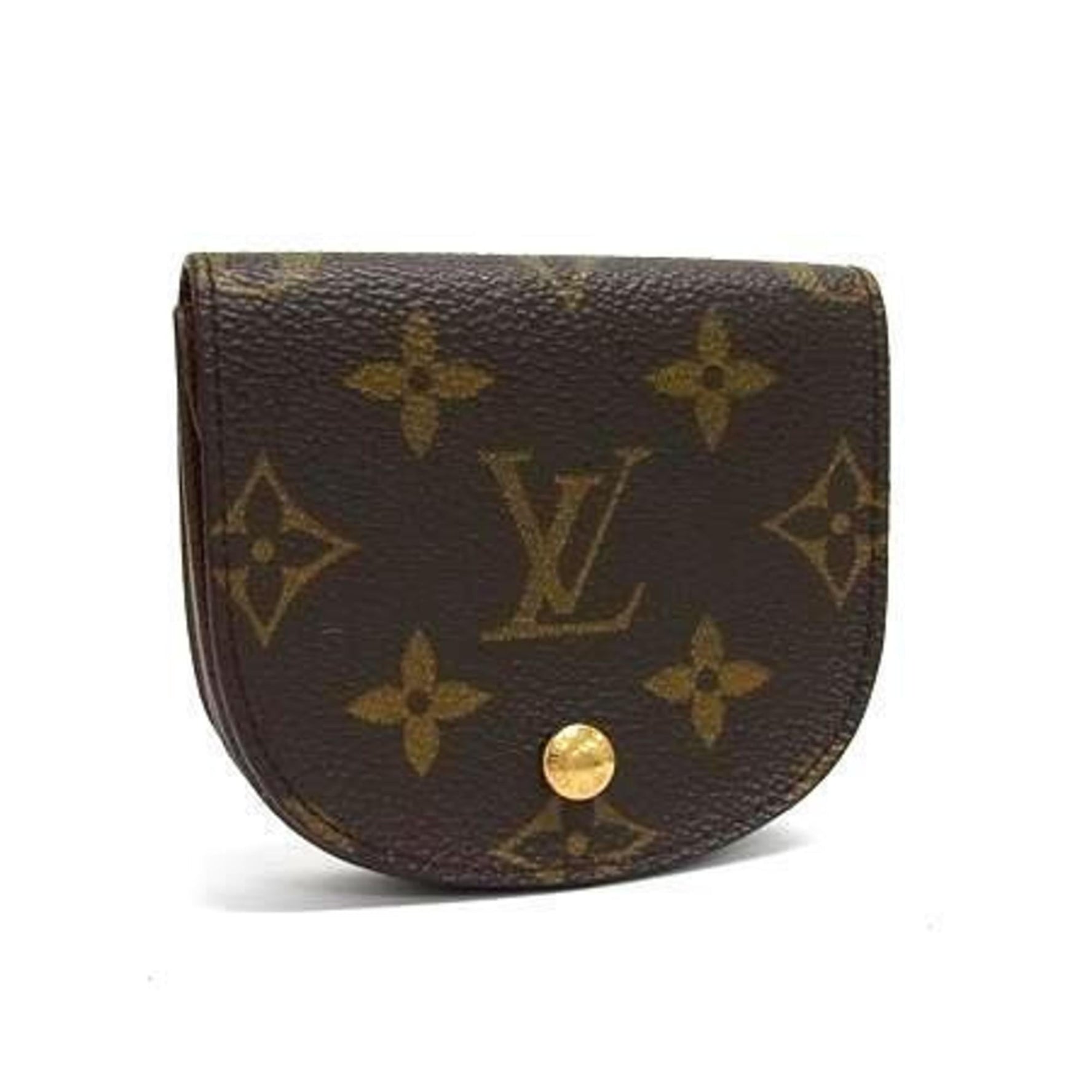 LOUIS VUITTON Louis Vuitton Monogram Porte-Monnaie Guze Wallet/Coin Case Brown Leather Men's/Women's