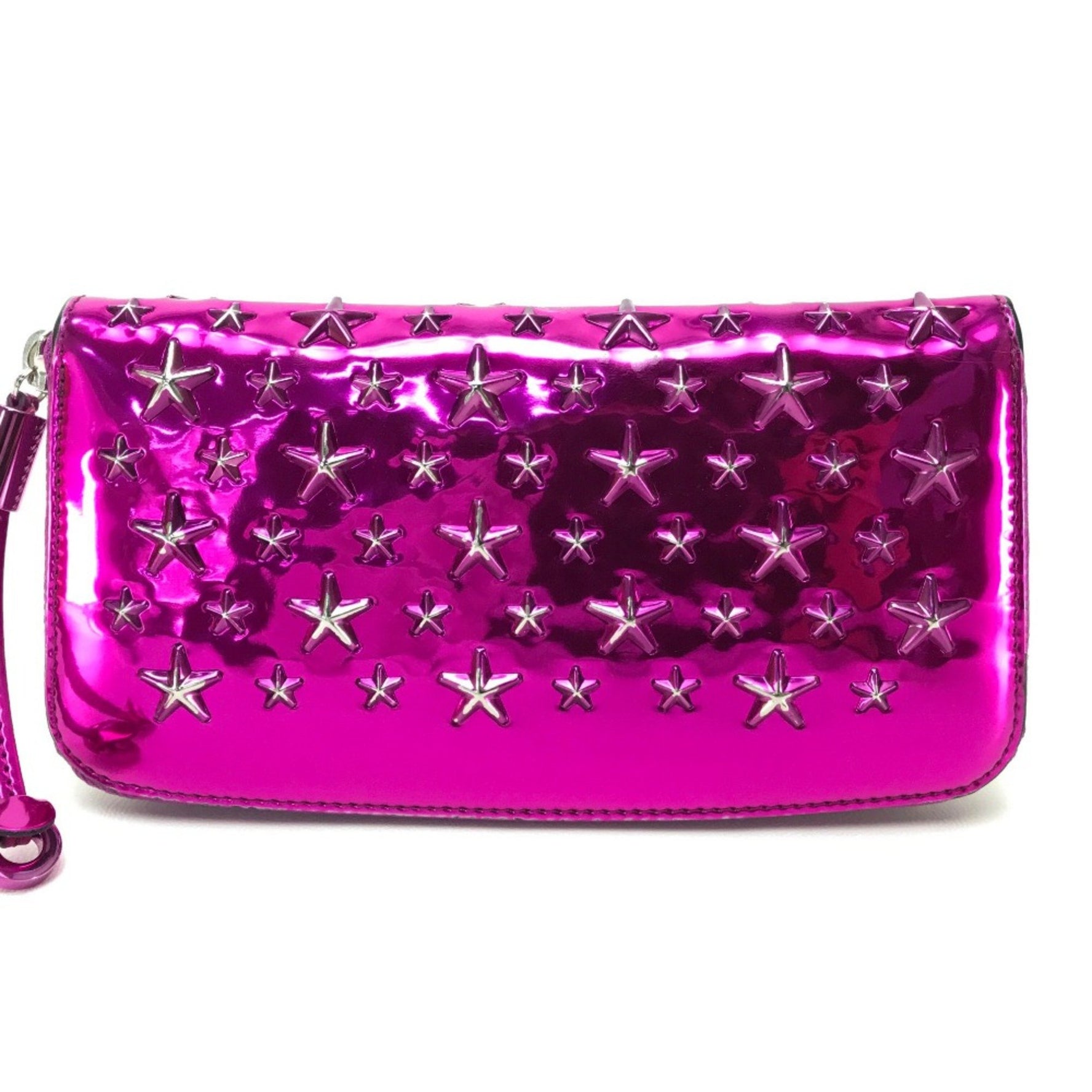 Jimmy Choo Zip Around Long Wallet Filipa Star Studs Long Wallet Metallic