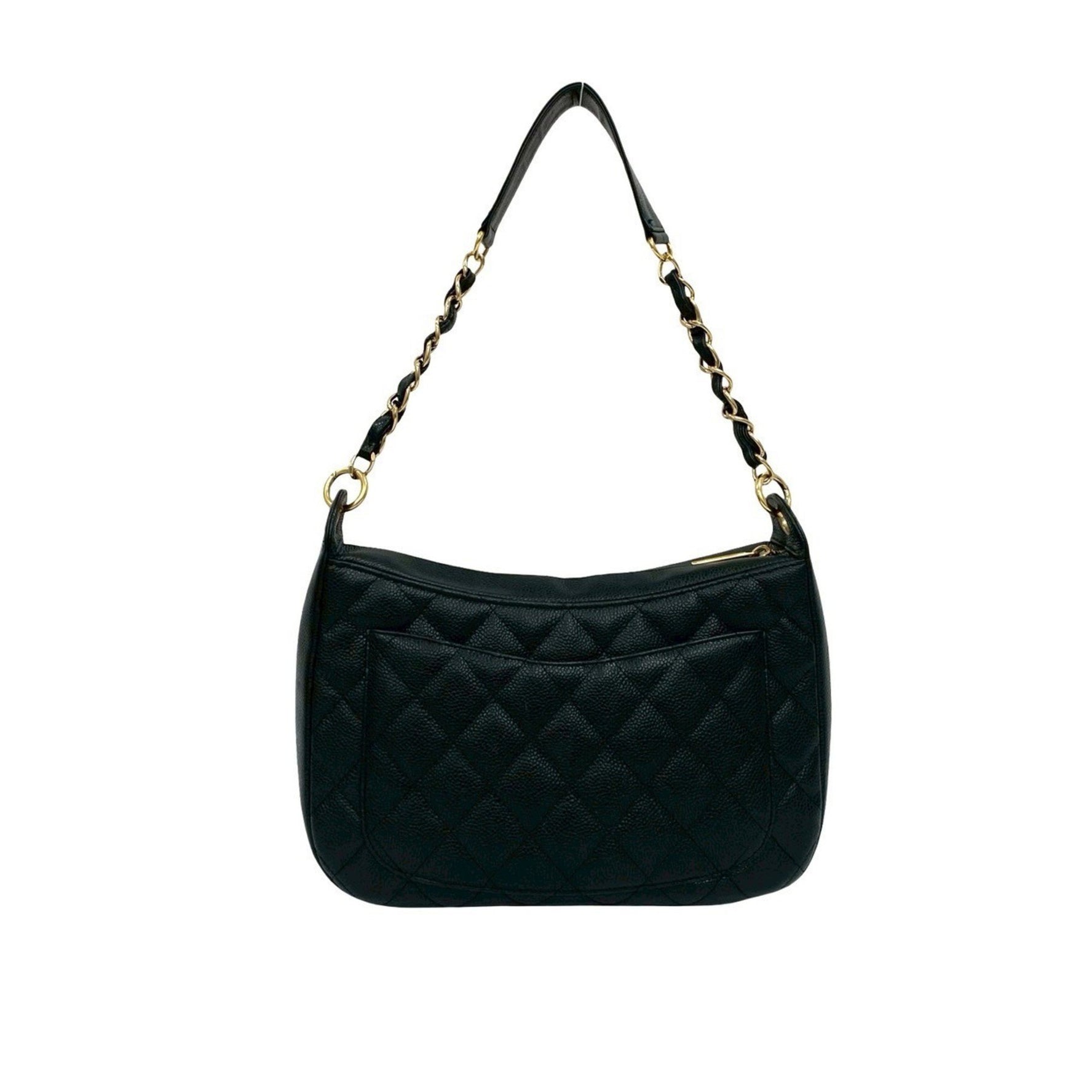CHANEL Matelasse Coco Caviar Leather Chain Semi-Shoulder Bag, 763-5