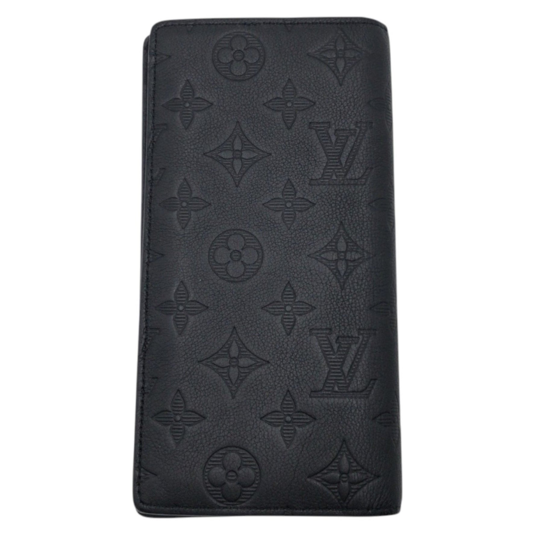 LOUIS VUITTON Monogram Shadow Portefeuille Plaza Leather Long Wallet Men's