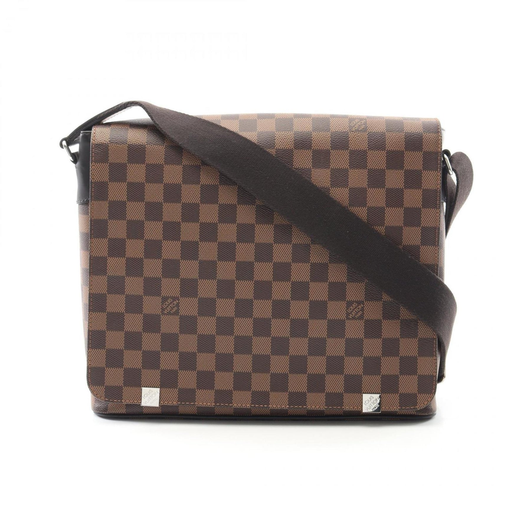 Louis Vuitton District MM NM Shoulder Bag, Coated Canvas and Leather with Damier Print, Brown