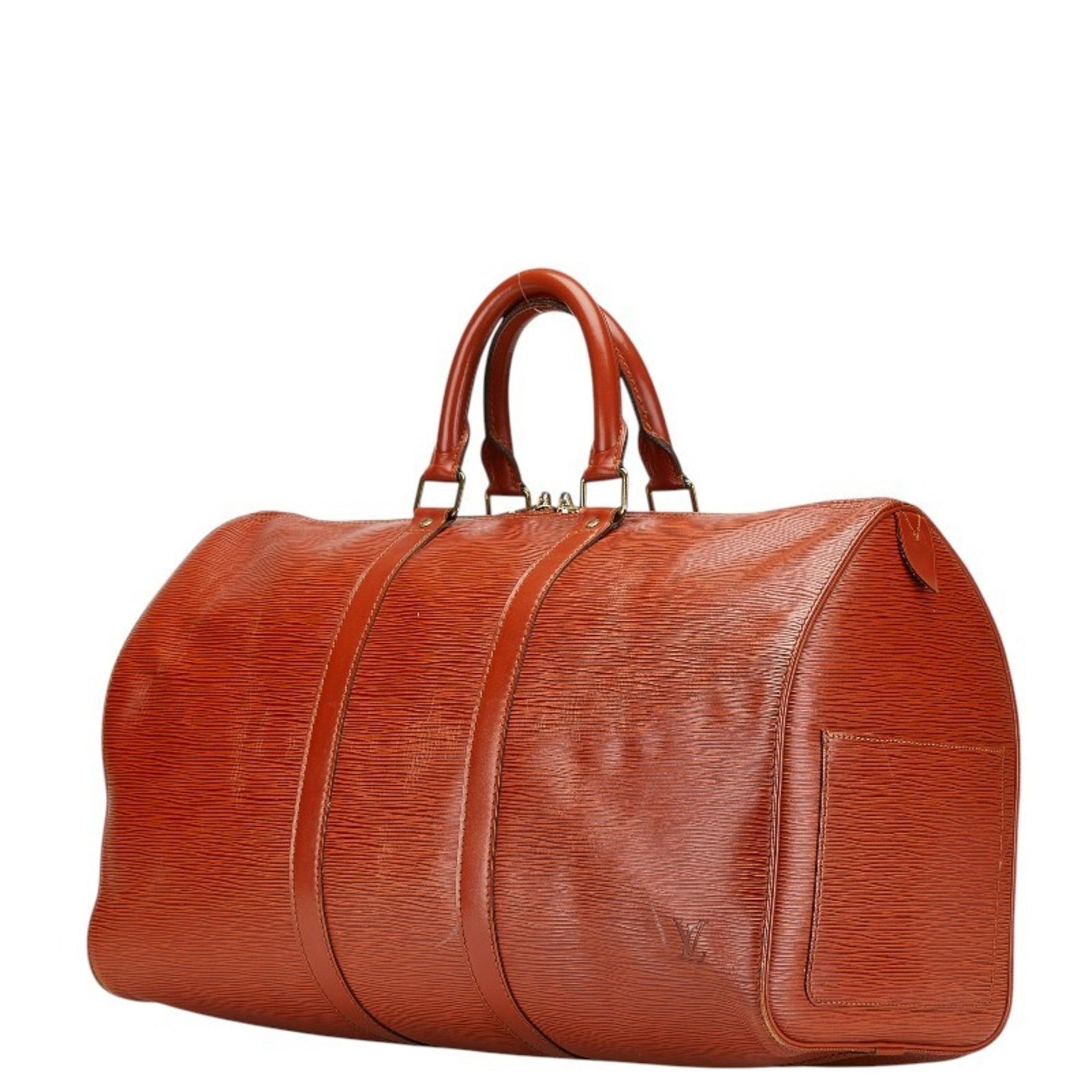 Louis Vuitton Epi Keepall 45 Boston Bag Zipangu Gold Brown Leather