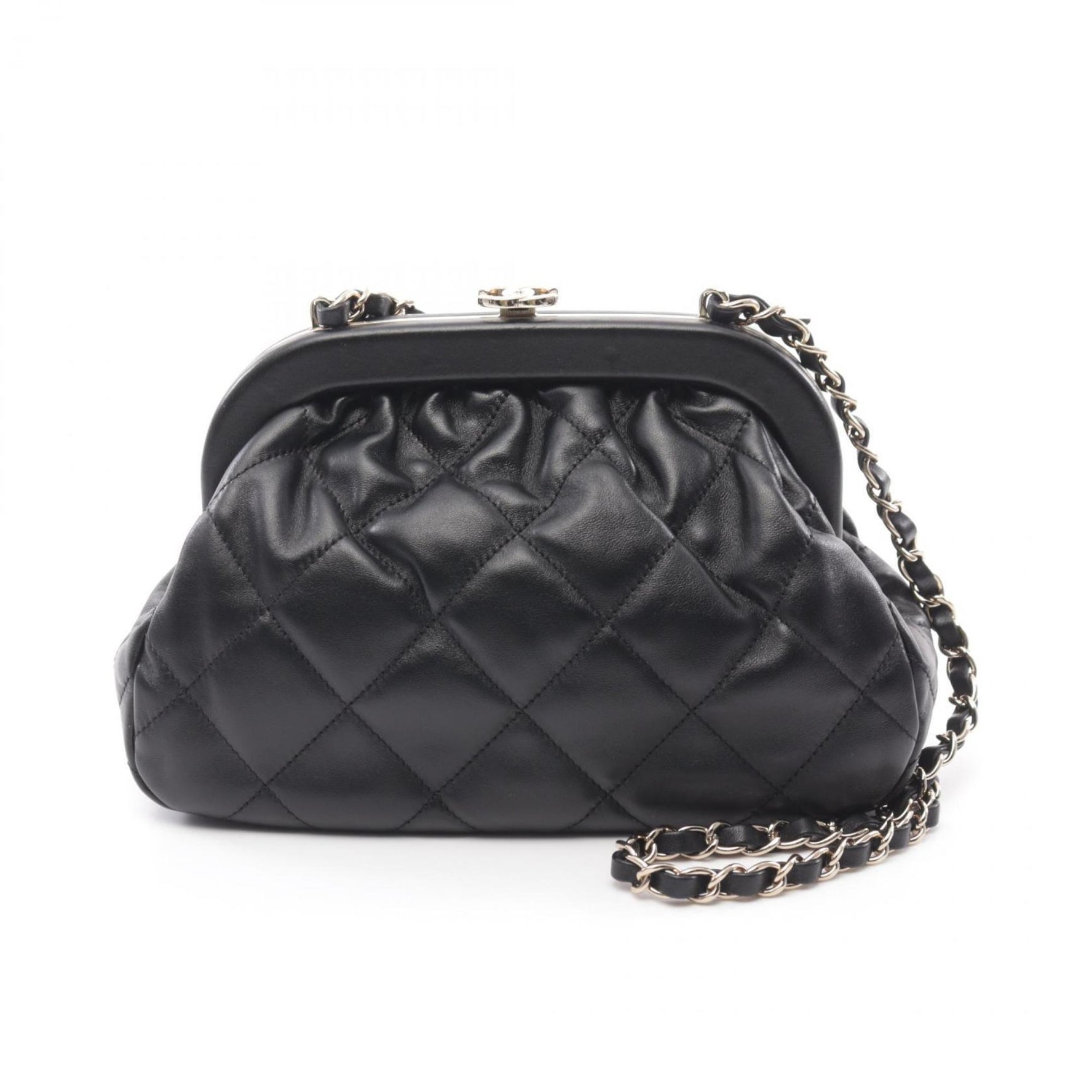 CHANEL Matelasse Shoulder Bag Leather Women's Black AS4717