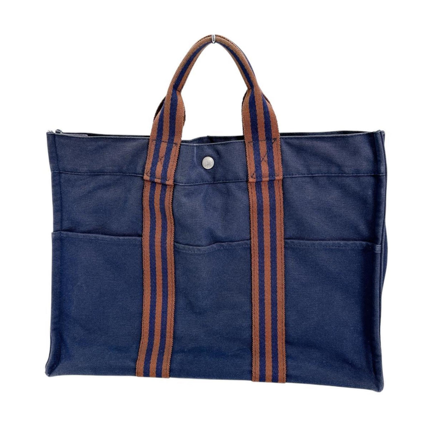 Hermes Tote Bag Handbag Business Foule MM Cotton