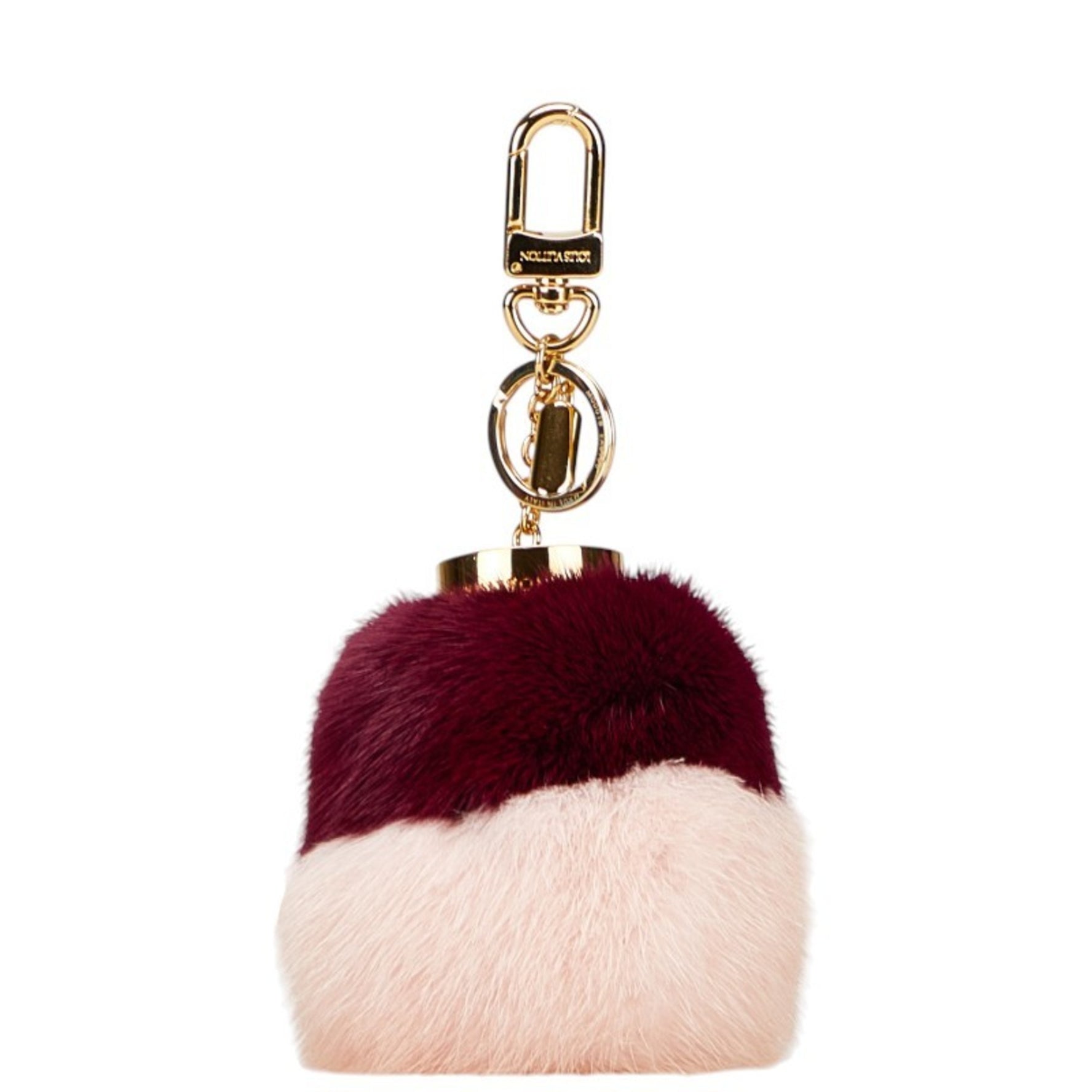 Louis Vuitton Bubble Duo Charm Keychain Purple Pink Gold Mink Plated LOUIS VUITTON