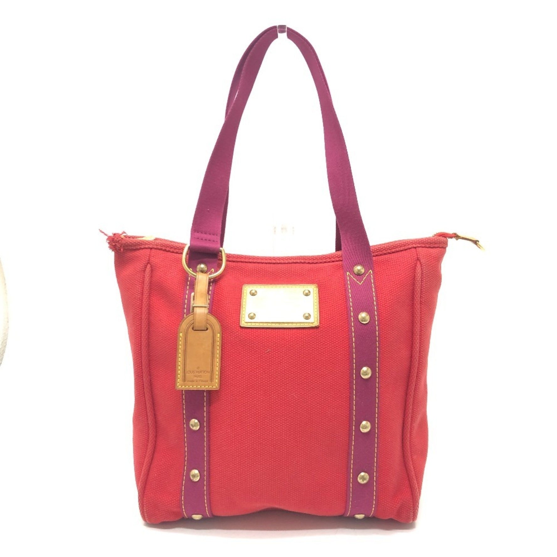 Louis Vuitton Antigua Cabas MM Tote Bag, Canvas, Handbag, Red