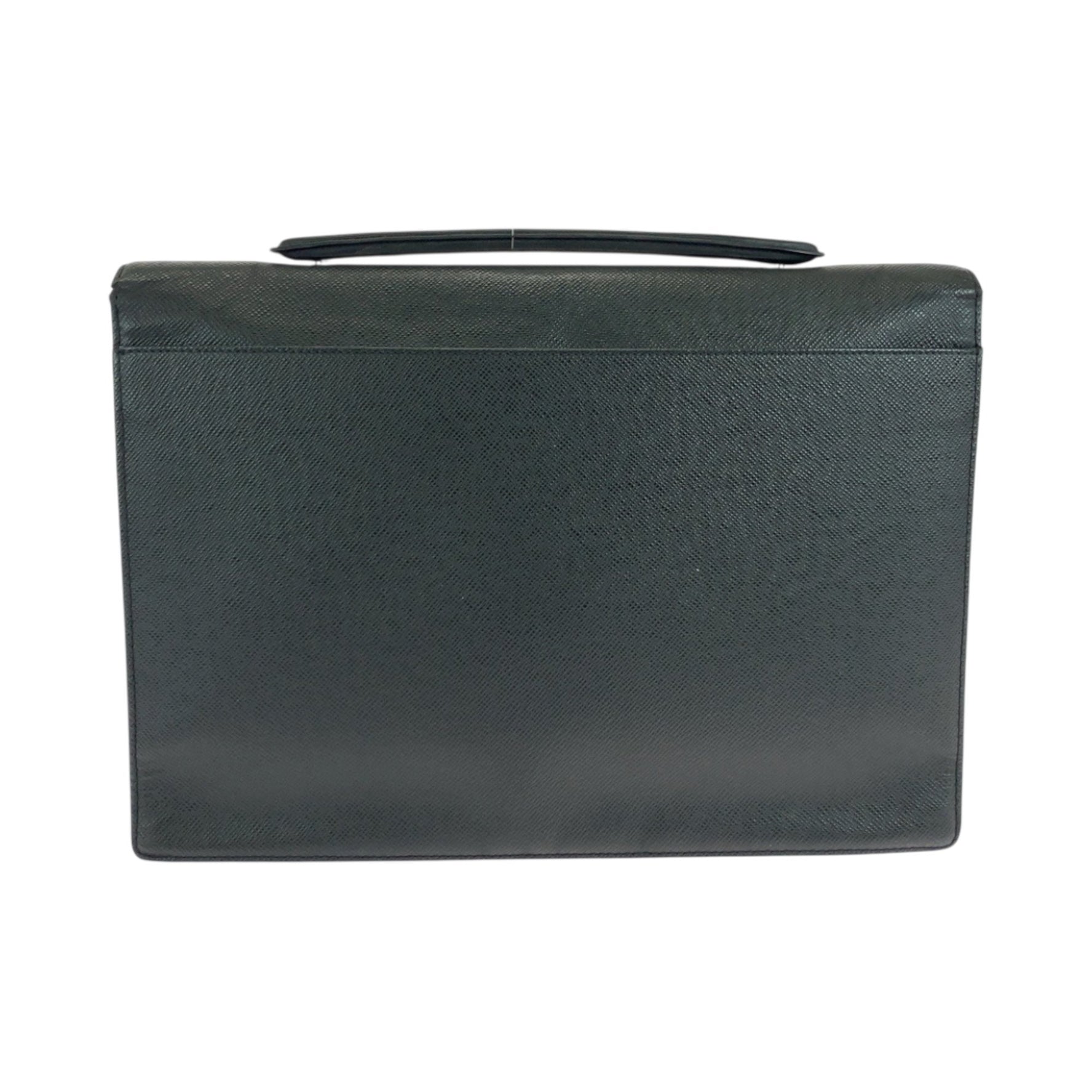 Louis Vuitton Taiga Angara Ardoise Black Silver Hardware Business Bag Handbag