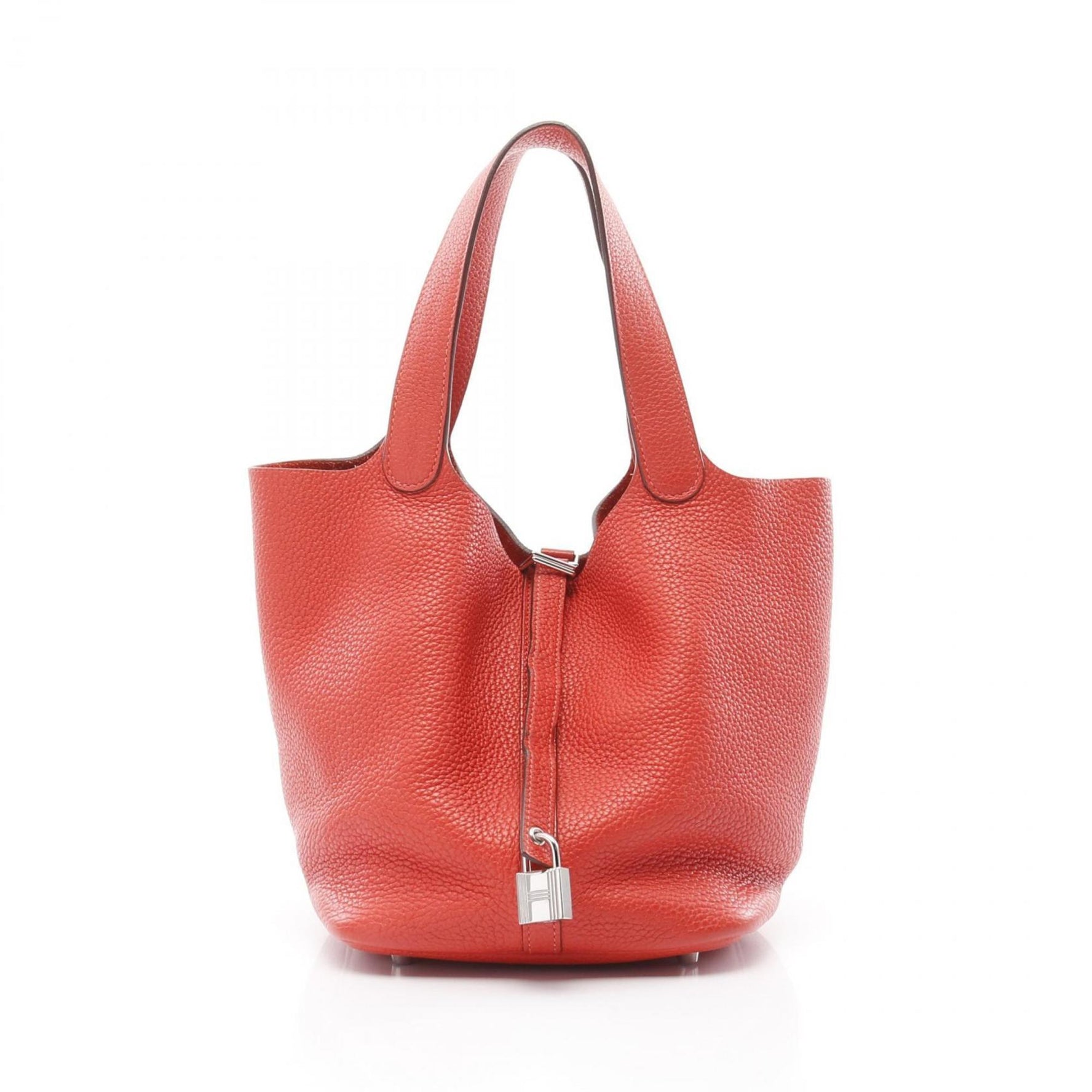Hermes HERMES Picotin Lock MM Rouge Pivoine Handbag Taurillon Clemence Women's Red