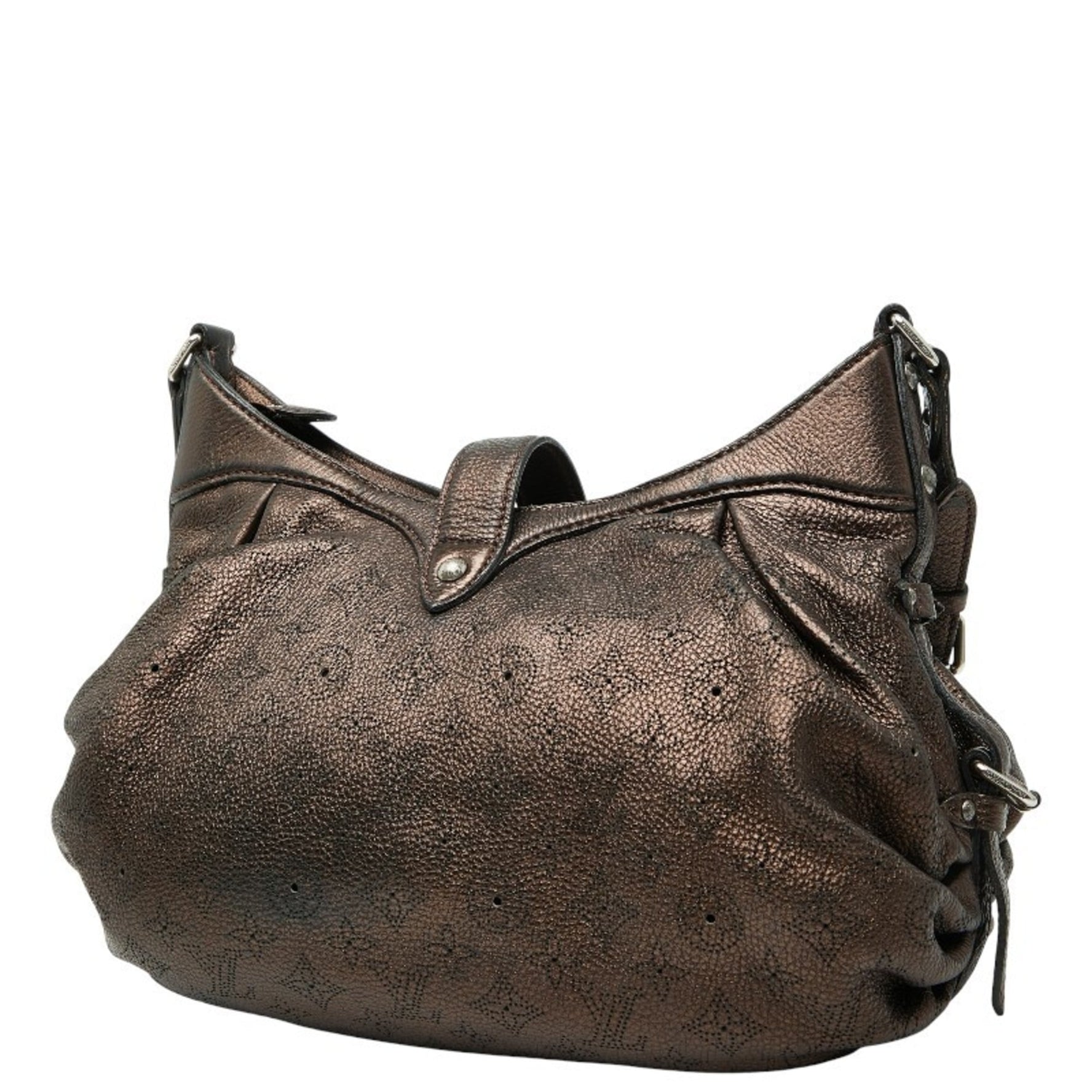Louis Vuitton Monogram Mahina L Handbag Moldore Brown Leather
