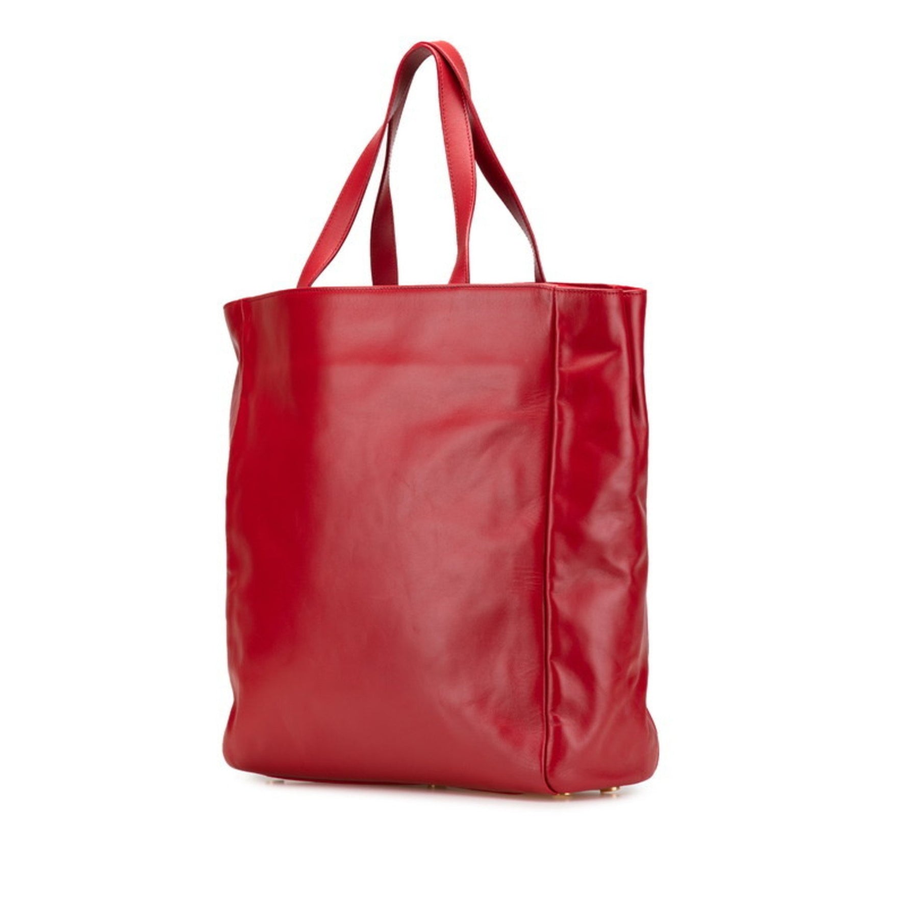 Saint Laurent reversible tote bag red leather