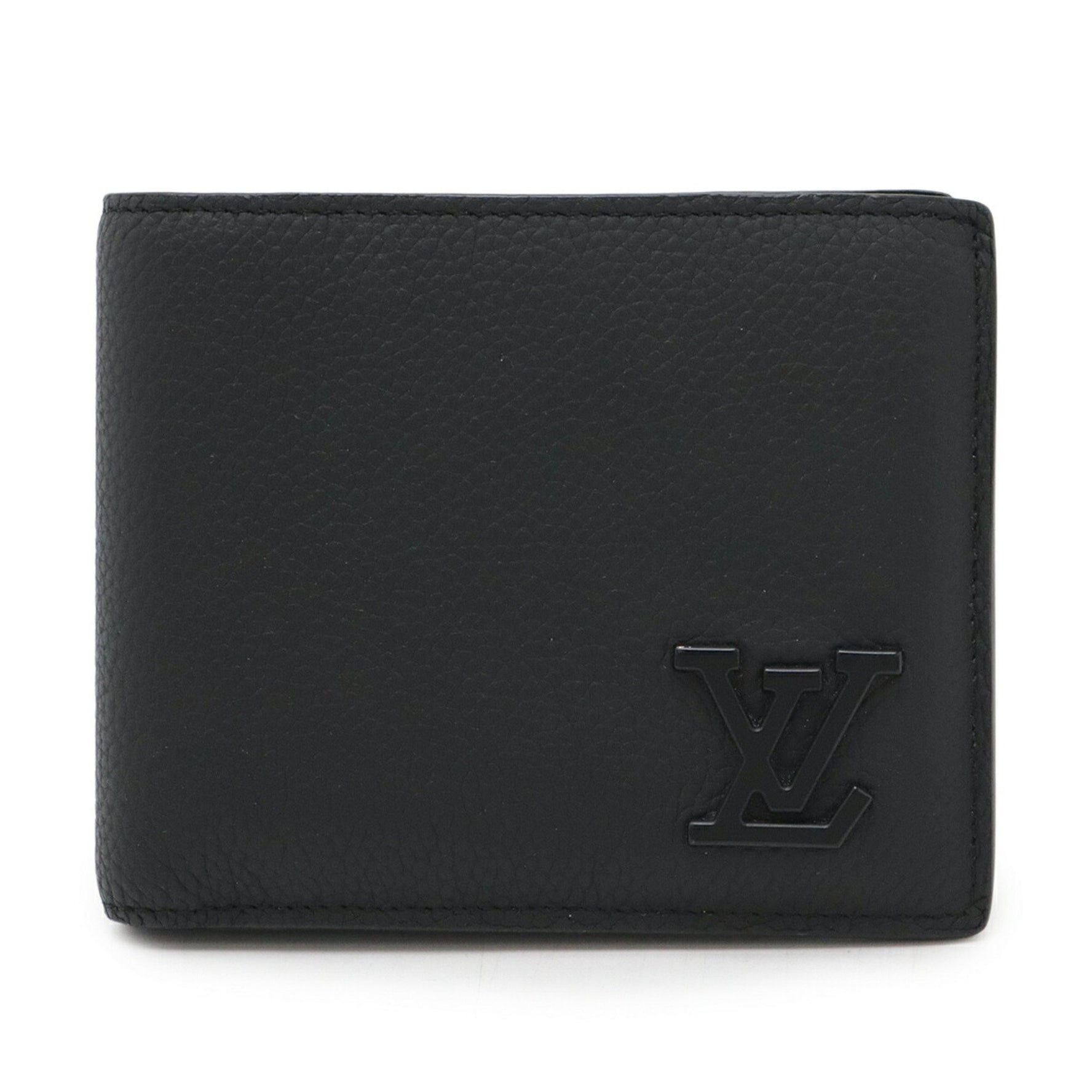 Louis Vuitton LV Aerogram Portefeuille Marco Bifold Wallet in Black Leather (Noir)