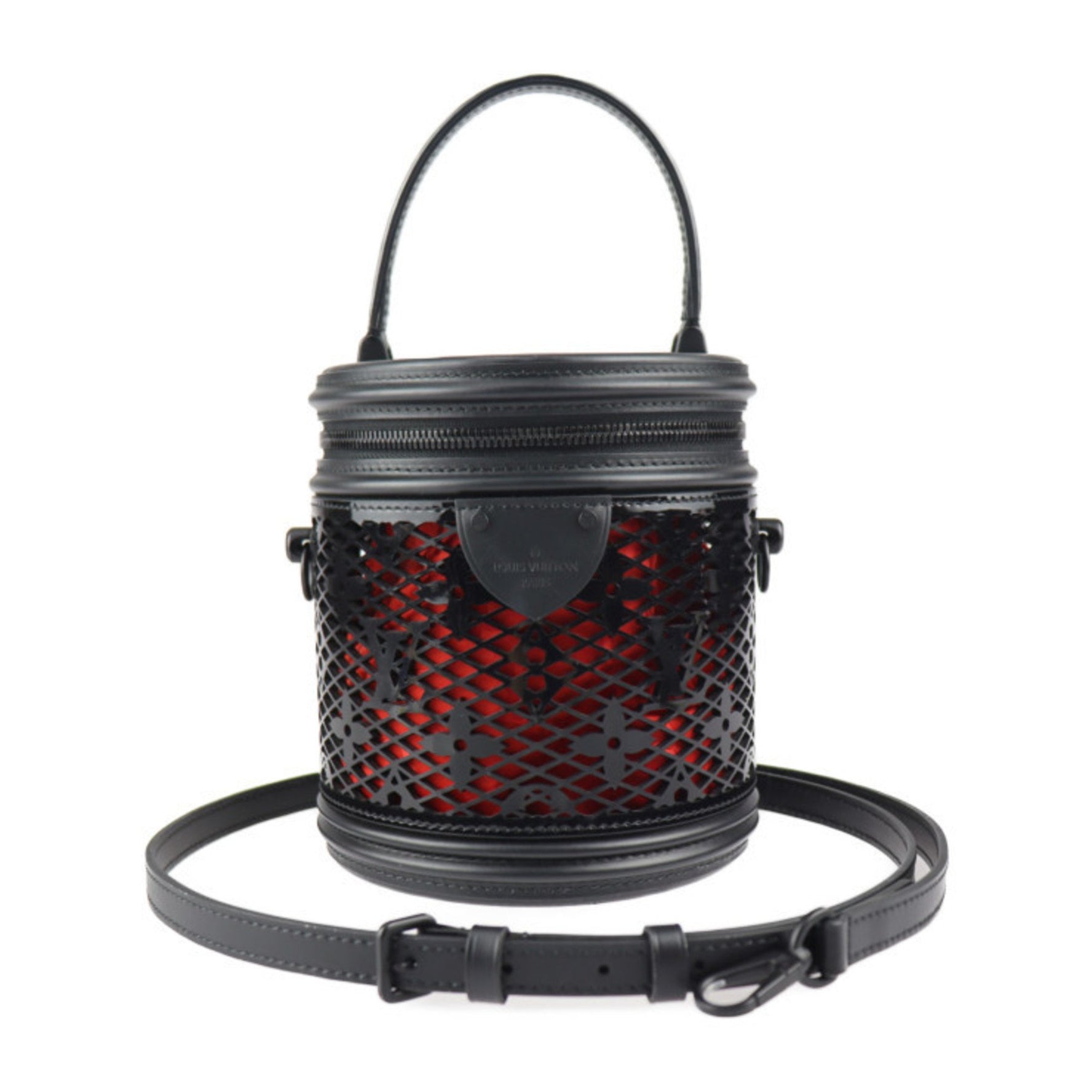 Louis Vuitton Cannes Monogram Lace Handbag Leather Vanity Bag Shoulder