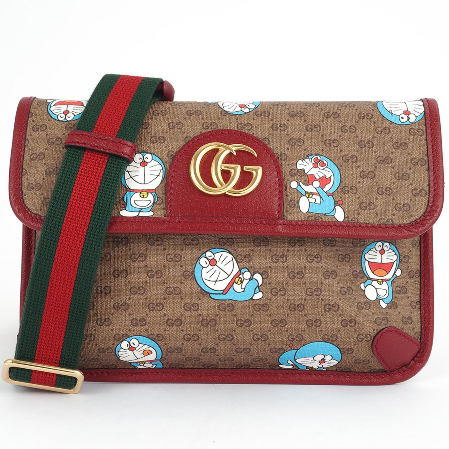 Gucci Doraemon Body Bag Waist Beige | Bordeaux Women's PVC Leather GG Supreme GUCCI