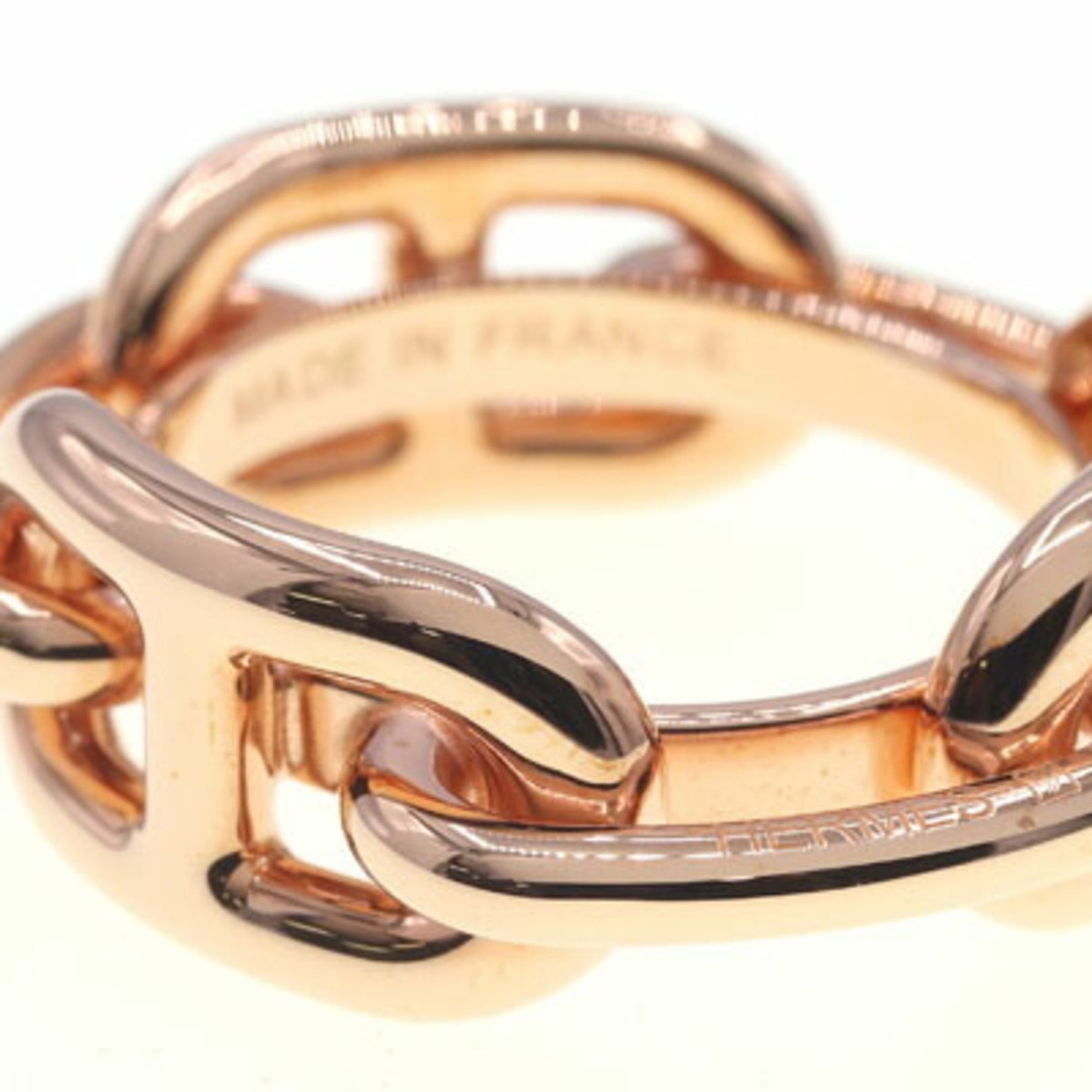 Hermès Scarf Ring 90 Legato Blacke All Rose Brass, for Carré 90, Shawl, Stole, Clasp, Pink Gold, HERMES