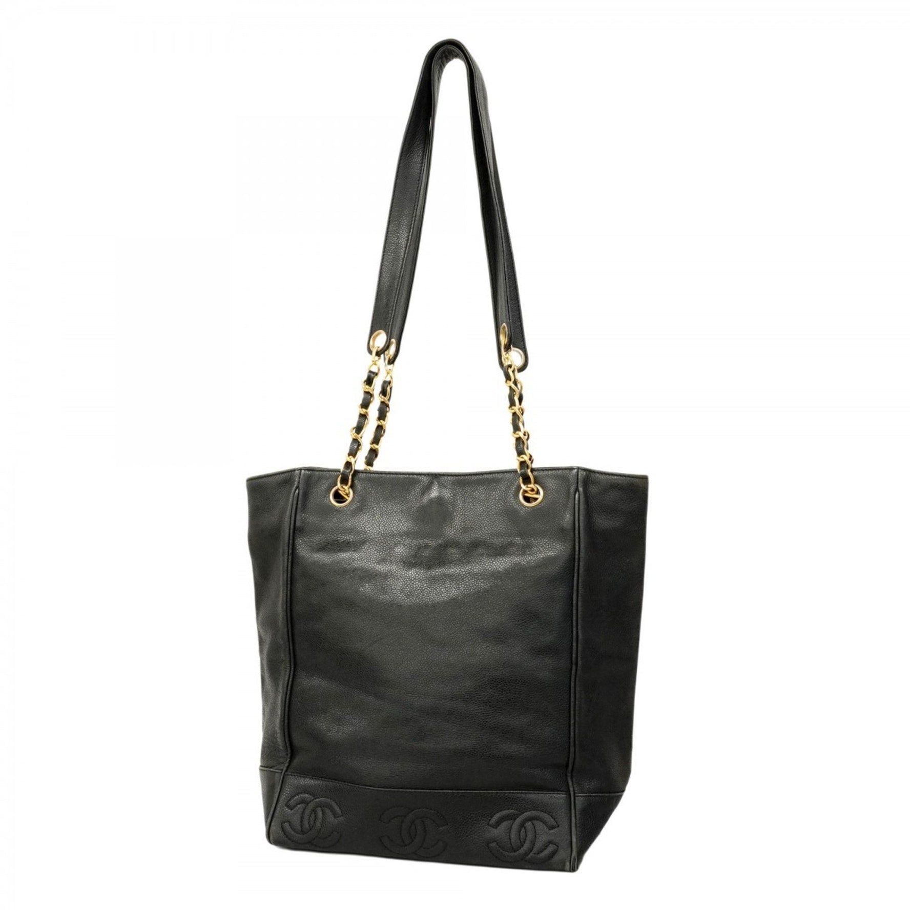 Chanel Triple Coco Chain Shoulder Bag in Caviar Skin