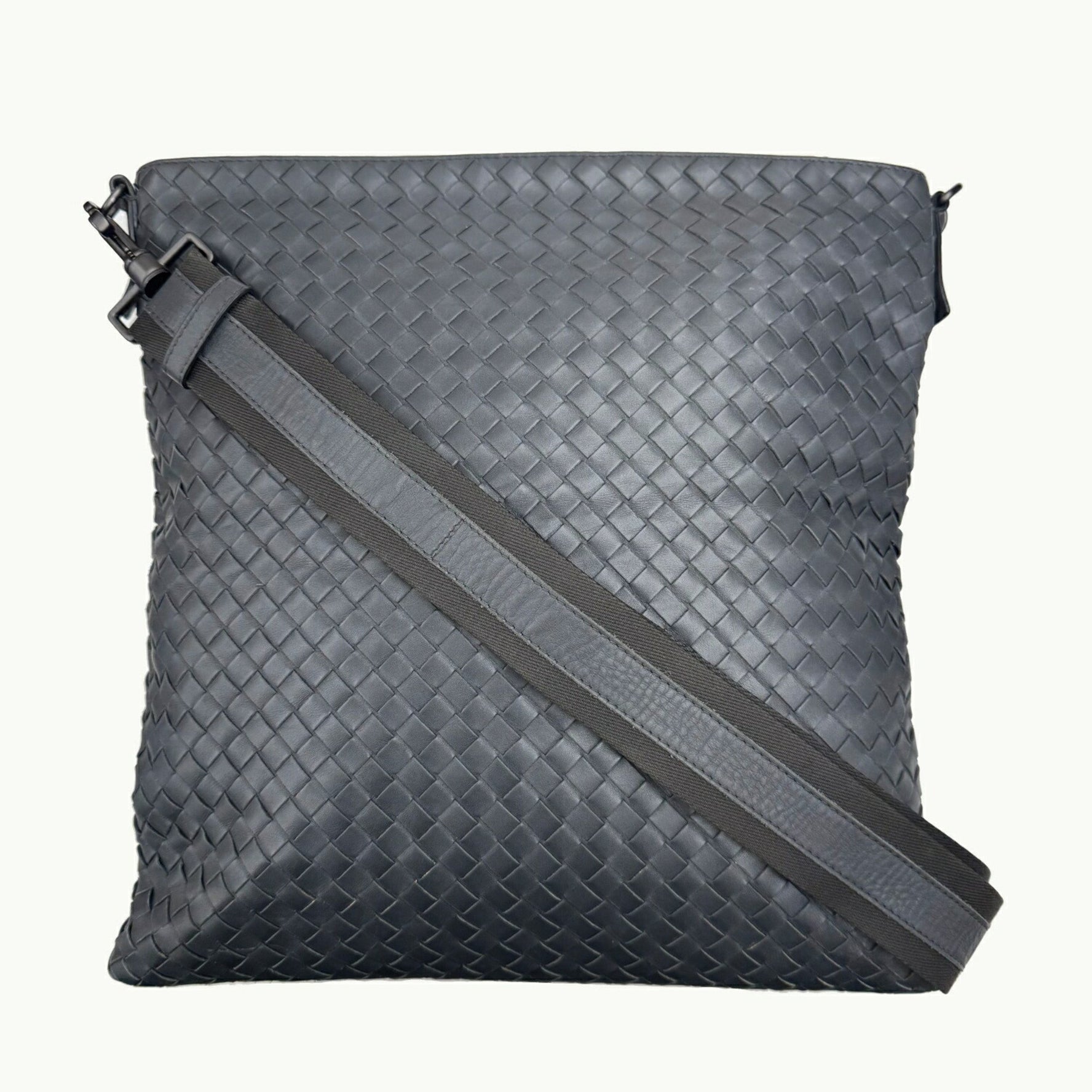 BOTTEGA VENETA Intrecciato Shoulder Bag Grey Men's Leather