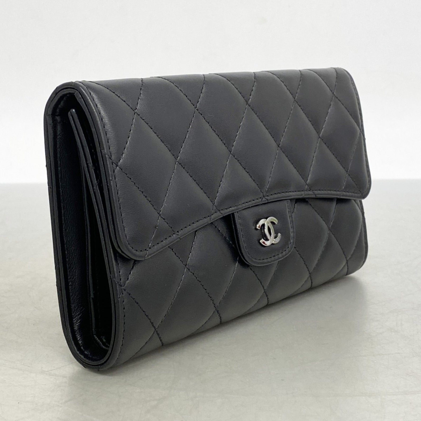 Chanel Matelasse Tri-fold Long Wallet in Lambskin