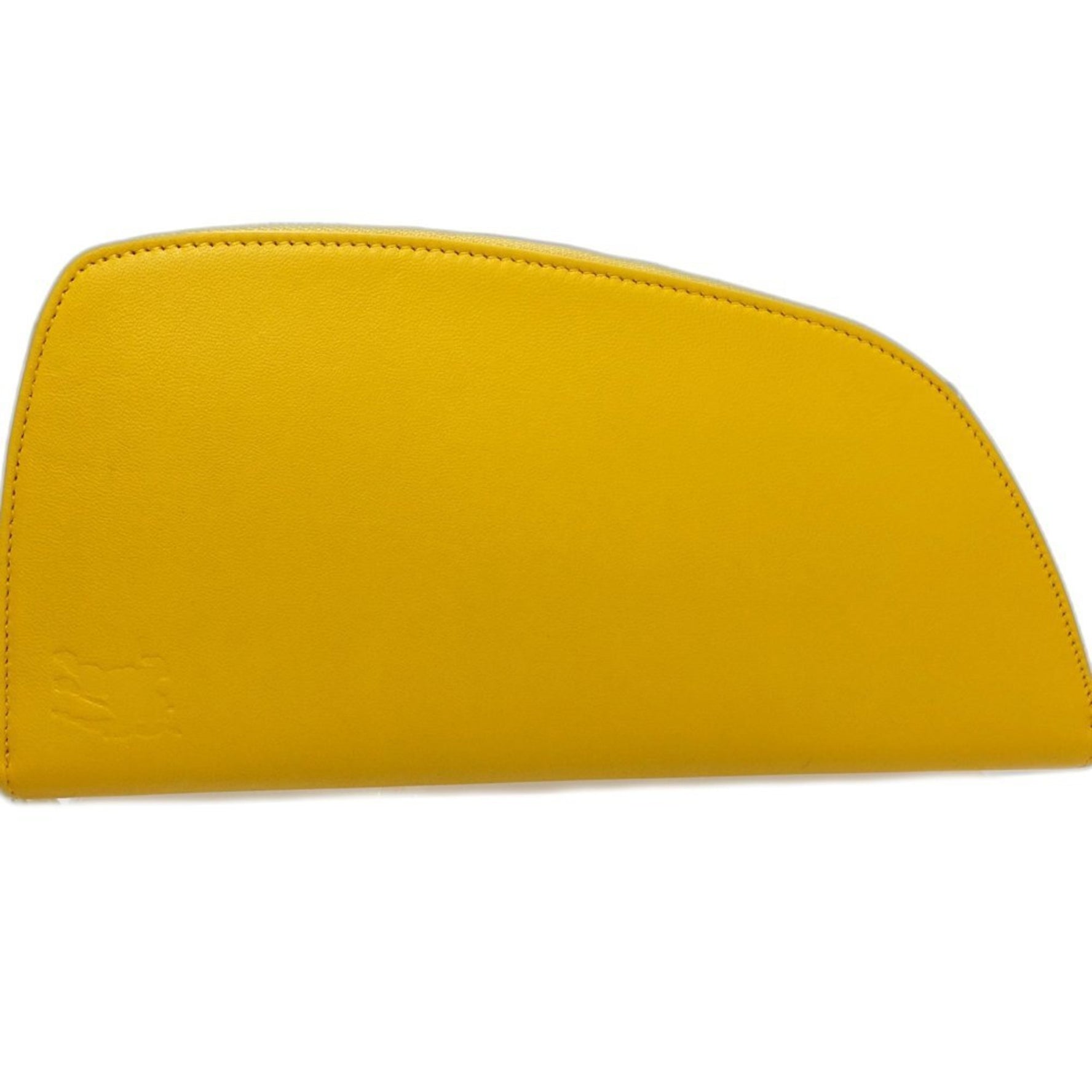 BURBERRY Long Wallet Shield Round Leather Yellow