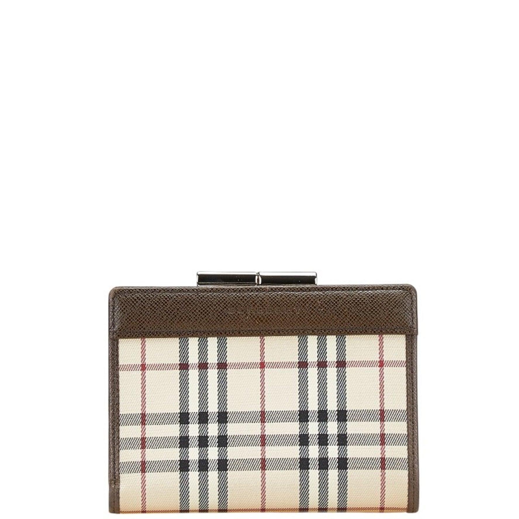 Burberry Nova Check Bifold Wallet in Beige and Brown Canvas Leather