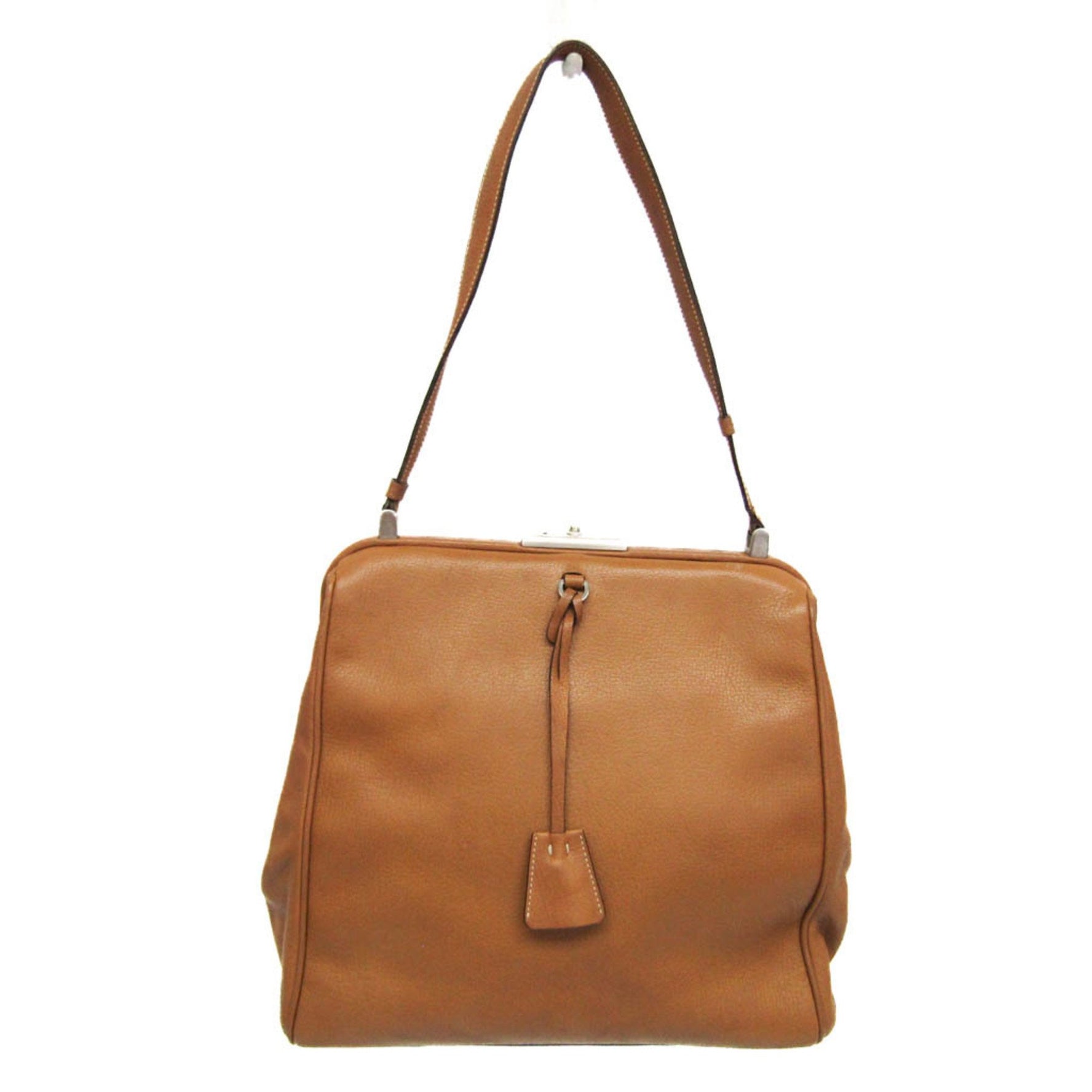 Prada B11249 Women's Leather Shoulder Bag Brown
