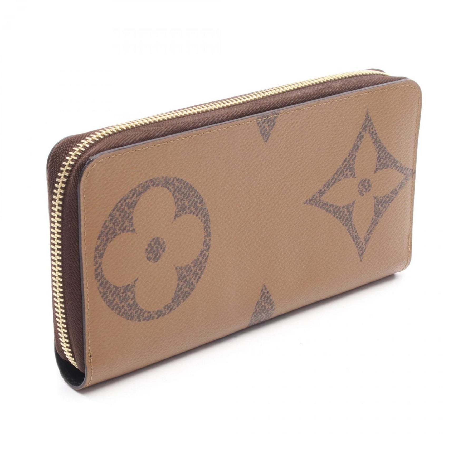 Louis Vuitton Zippy Wallet, Round Long Leather, Monogram Giant Reverse