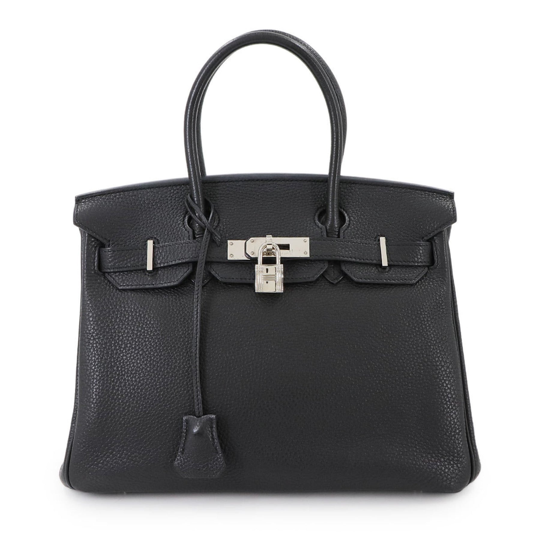 Hermes Hermès Birkin 30 Handbag, Togo, Black, □M Stamp, Silver Hardware