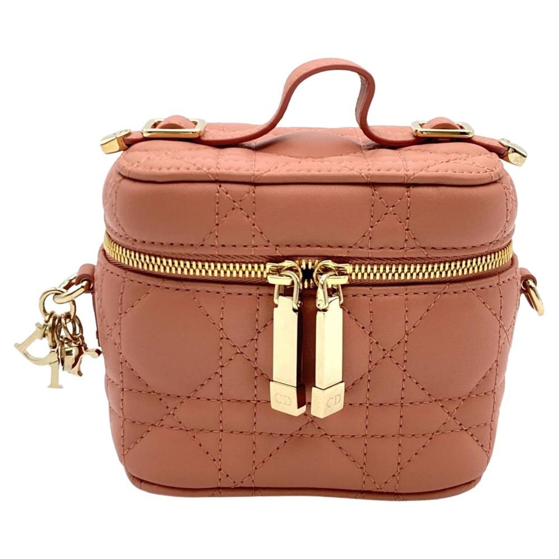 Christian Dior Dior Micro Cannage Vanity Bag Shoulder Leather
