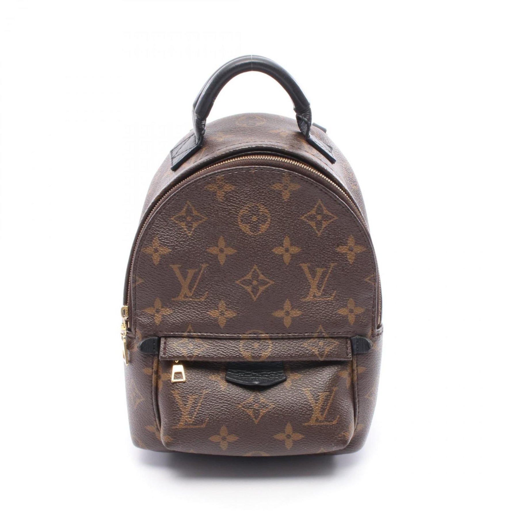 Louis Vuitton Palm Springs Mini Backpack, Coated Canvas and Leather with Monogram Design, Brown Black