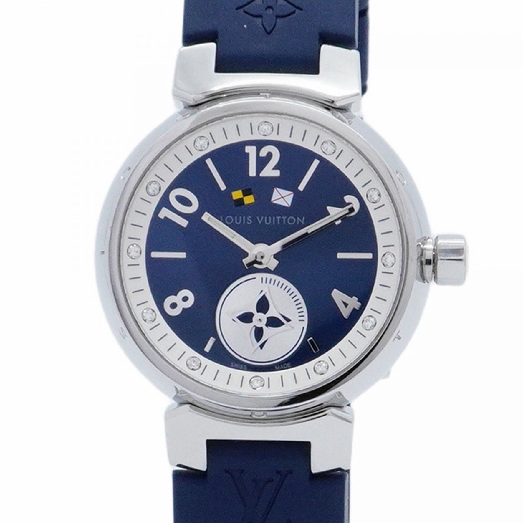 Louis Vuitton Tambour Q12MP Blue Dial Women's Watch