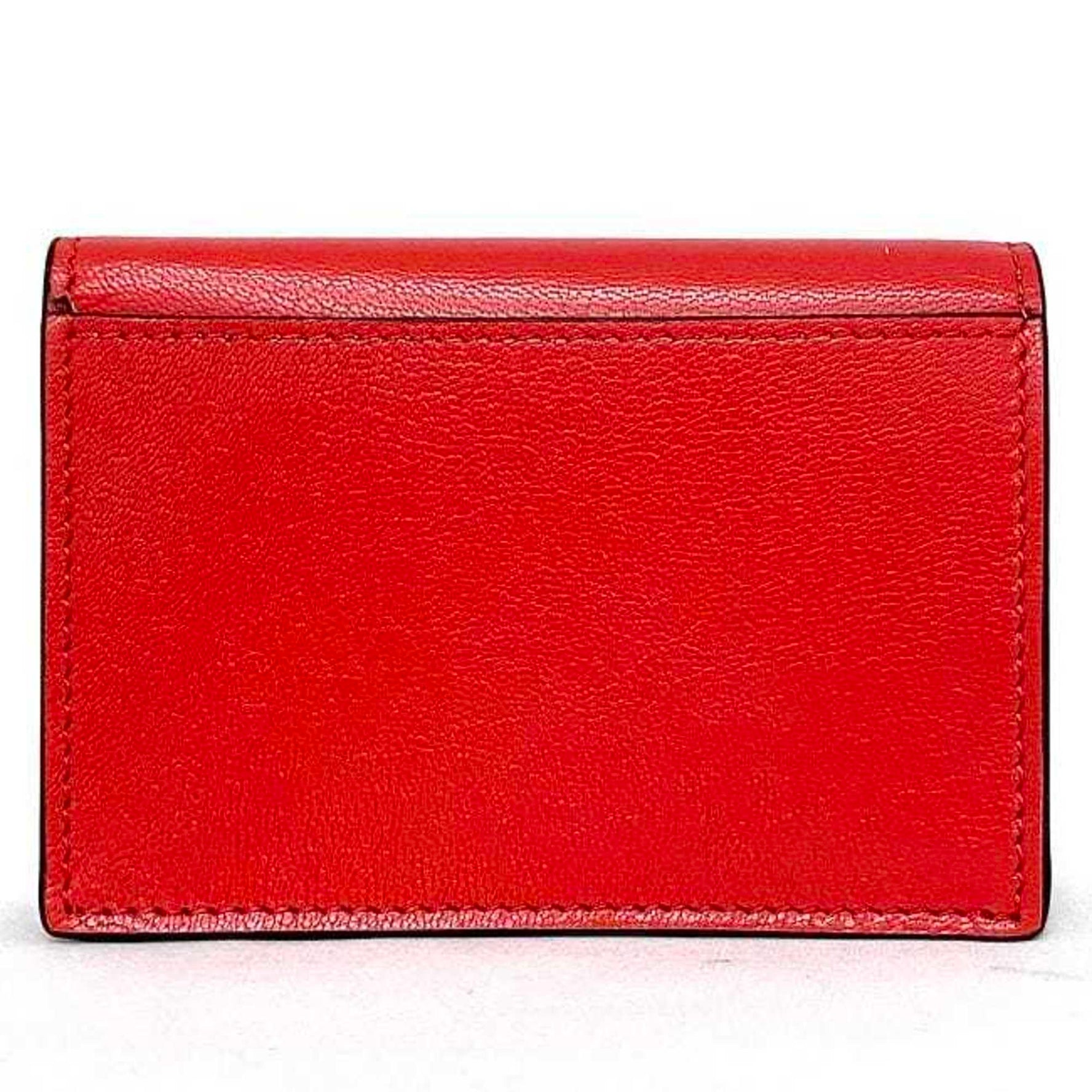 Givenchy card case red 623 business holder leather quilted flap ladies