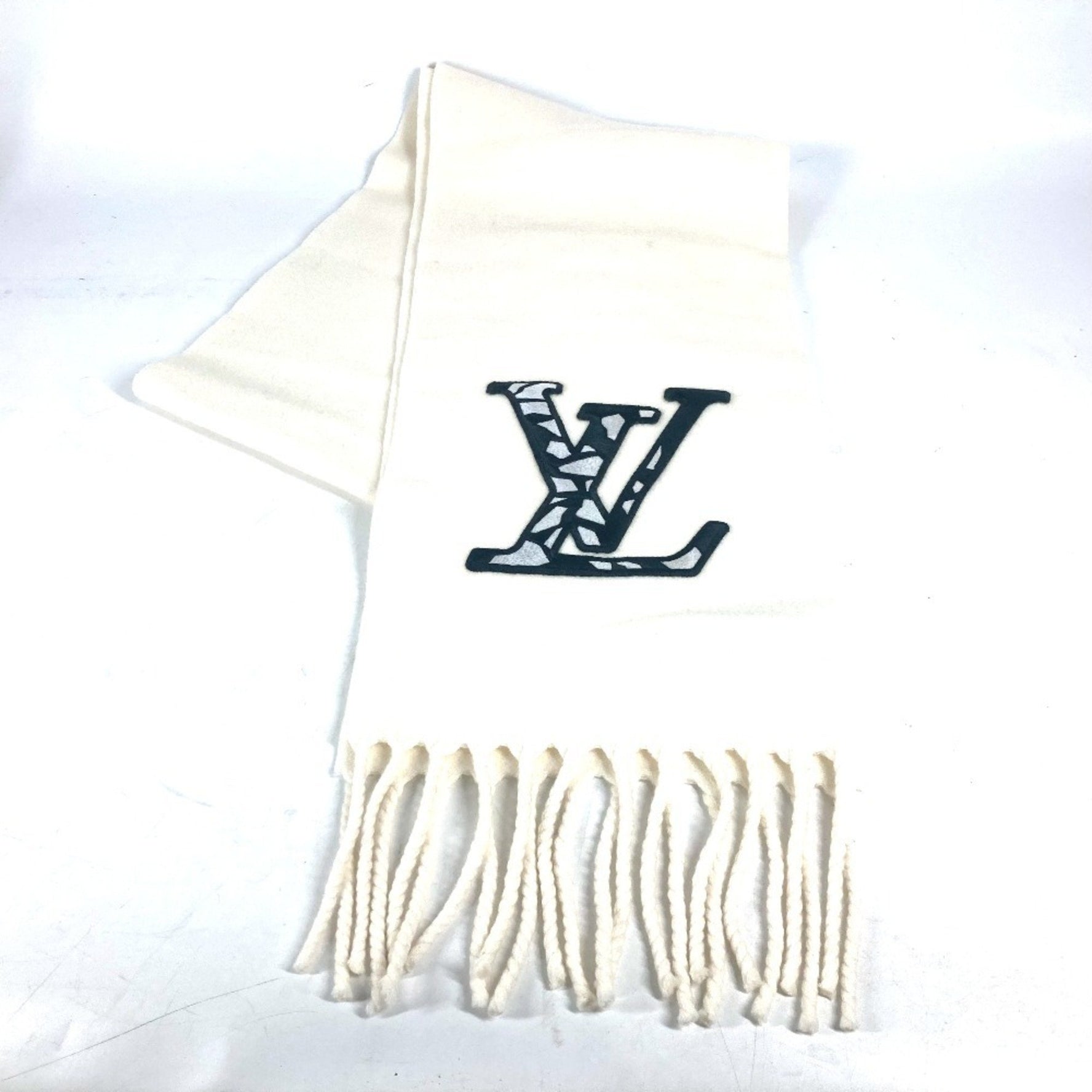 LOUIS VUITTON M79377 LV SKI Scarf Ice Wool Men's White