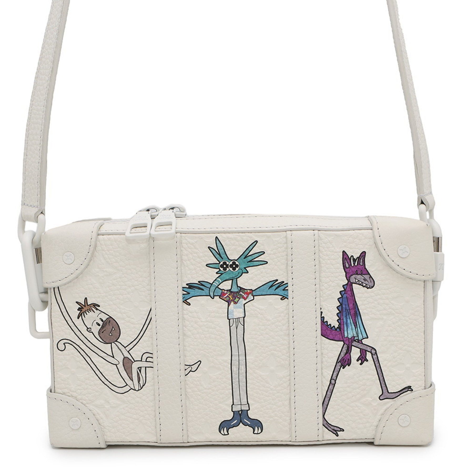 Louis Vuitton Monogram Taurillon Body Bag, LV Friend Soft Trunk 2021, Virgil Abloh, White