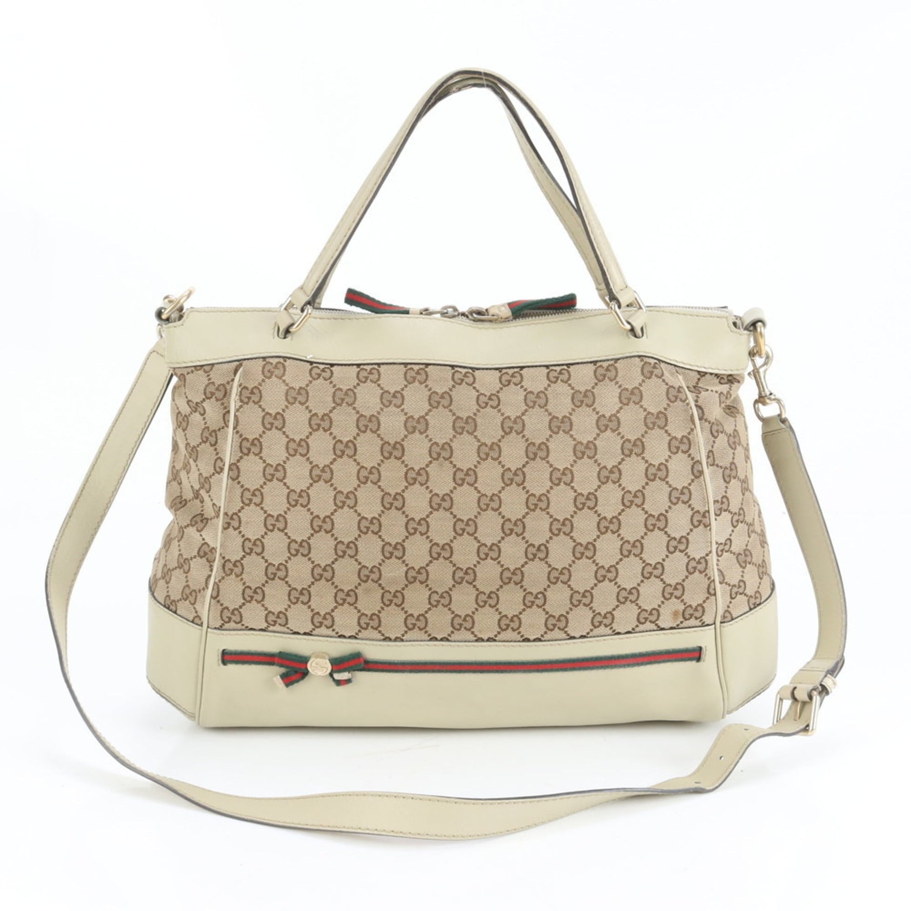 Gucci GG Canvas Shelly Mayfair Leather Tote Bag, Crossbody/Shoulder