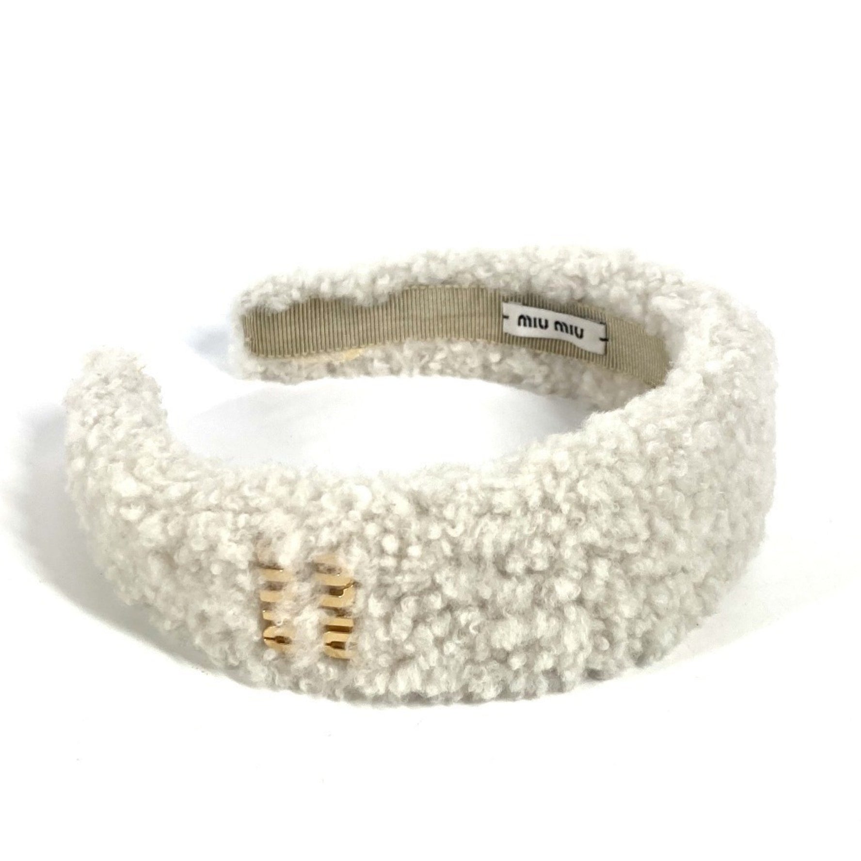 Miu Miu miu Miu Boa Logo Hair Accessory Headband Hairband Fur