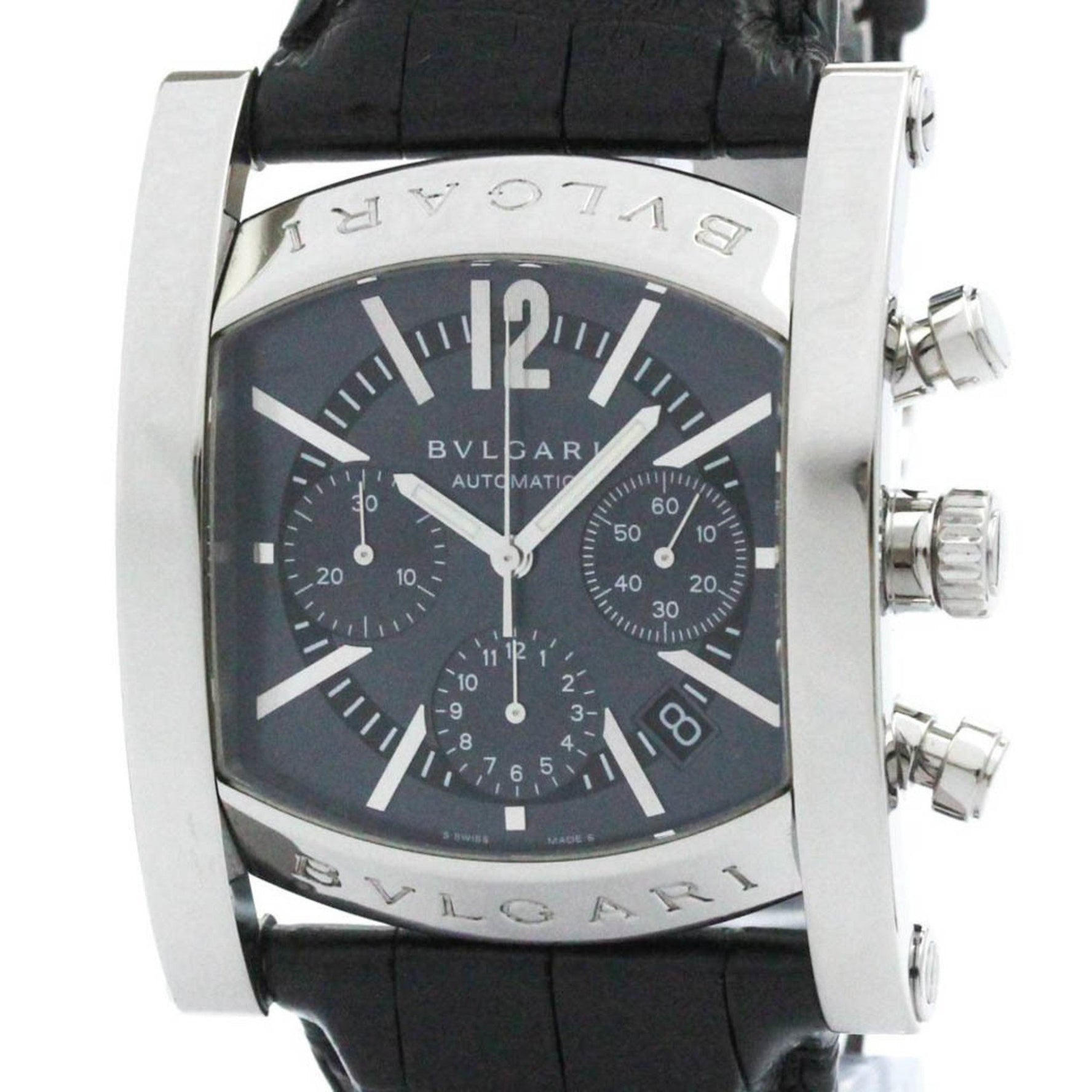 Polished BVLGARI Assioma Chronoragph Steel Automatic Mens Watch AA48SCH BF580517