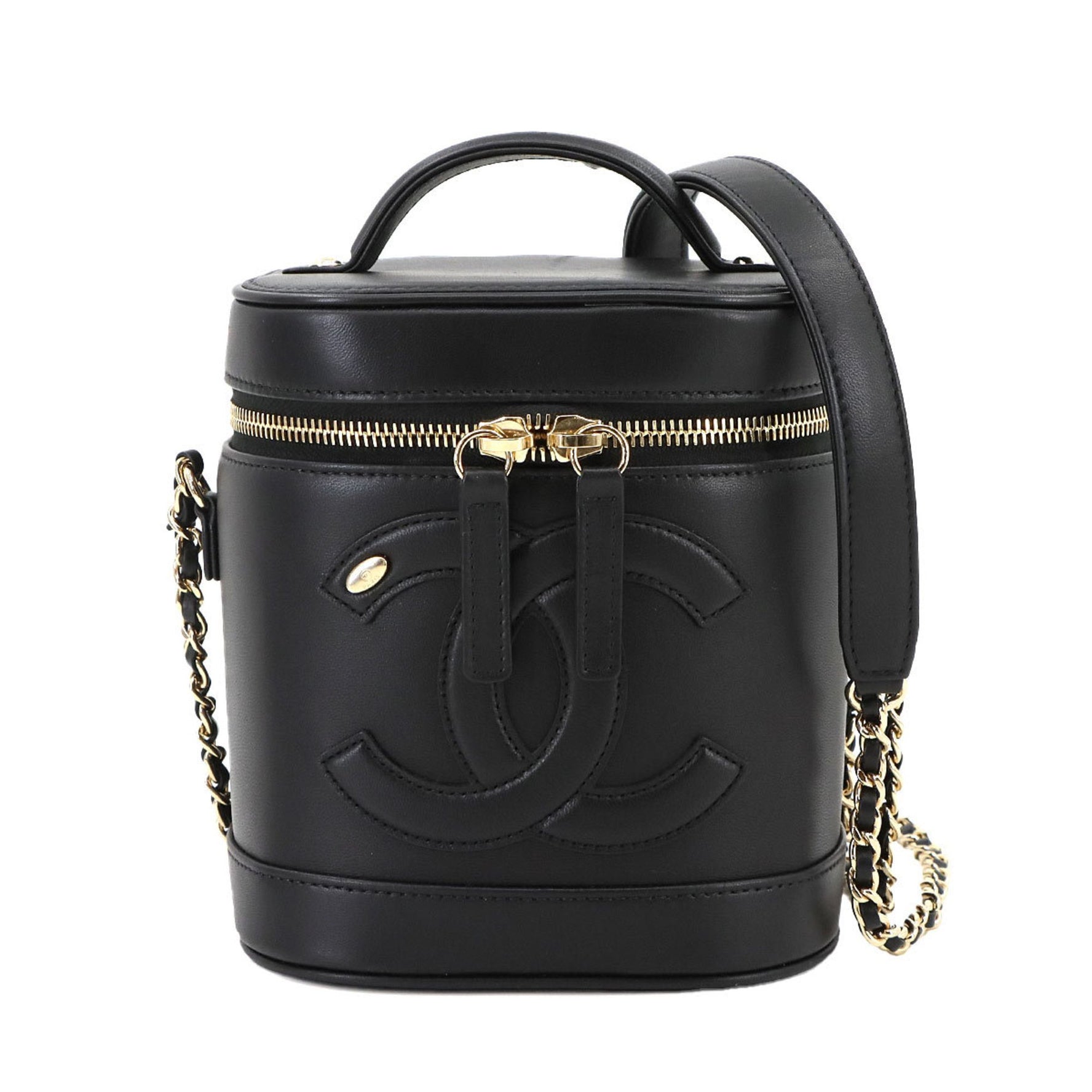 CHANEL Vanity Hand Chain Shoulder Bag in Lambskin with Gold Hardware