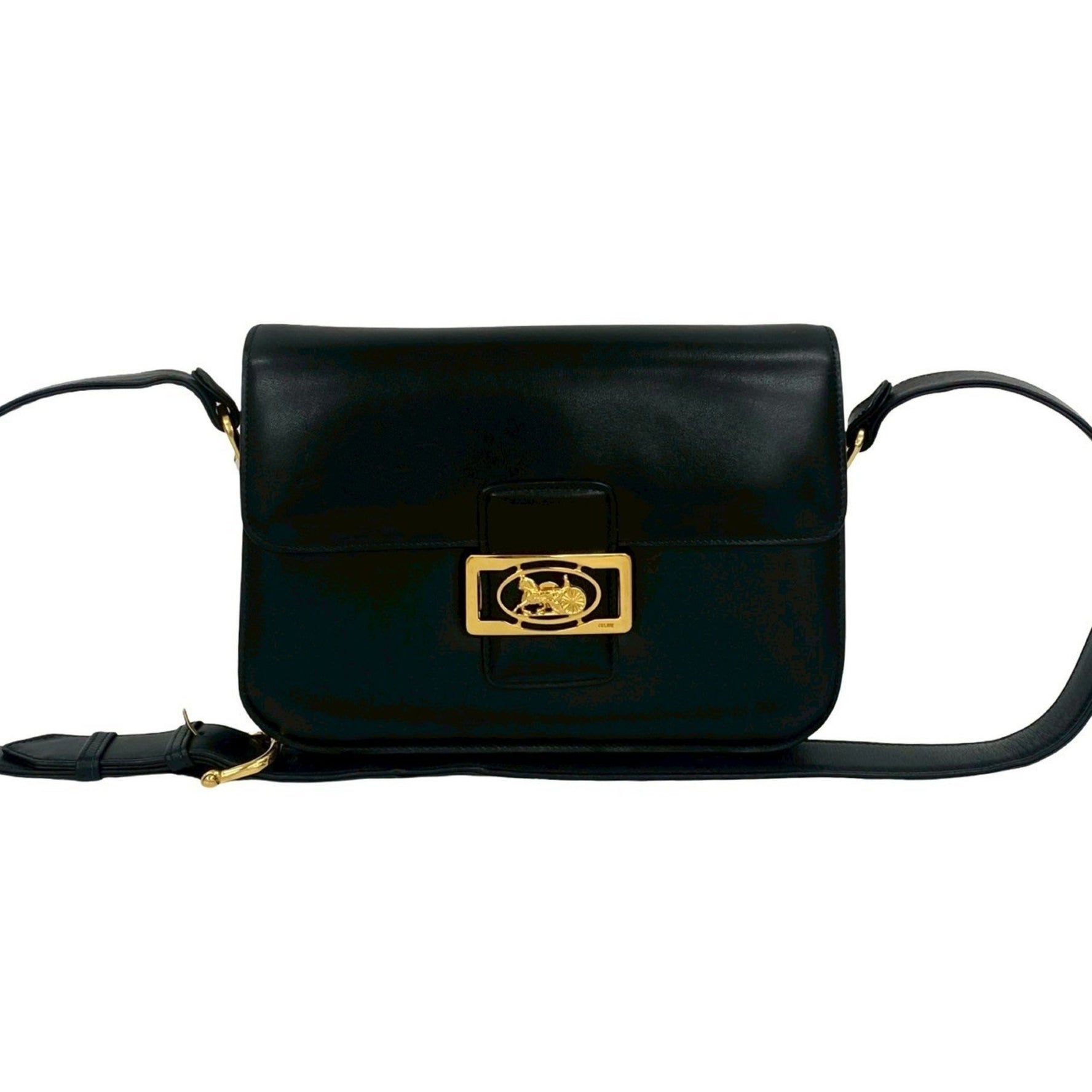 CELINE Vintage Horse Carriage Calf Leather Shoulder Bag/Pochette in