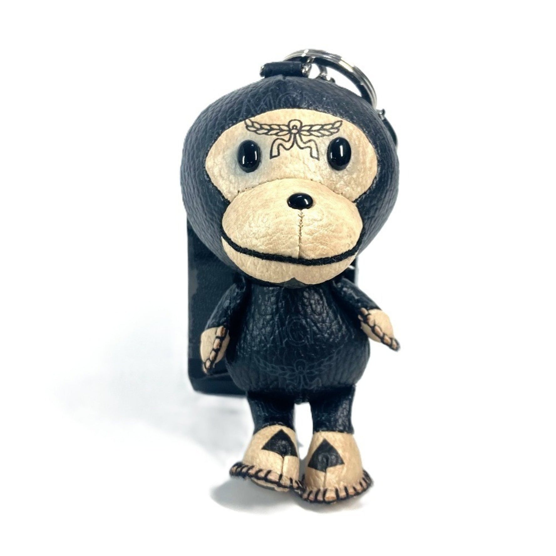 MCM A BATHING APE Milo Visetos Bag Charm Keychain Leather Men's