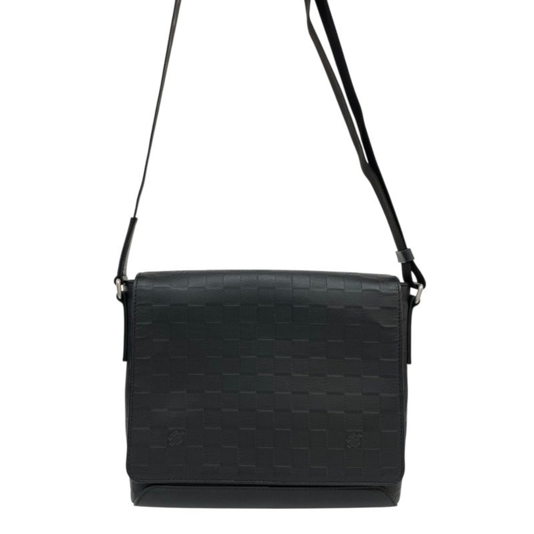 Louis Vuitton District PM Damier Infini Leather Shoulder Bag in Black