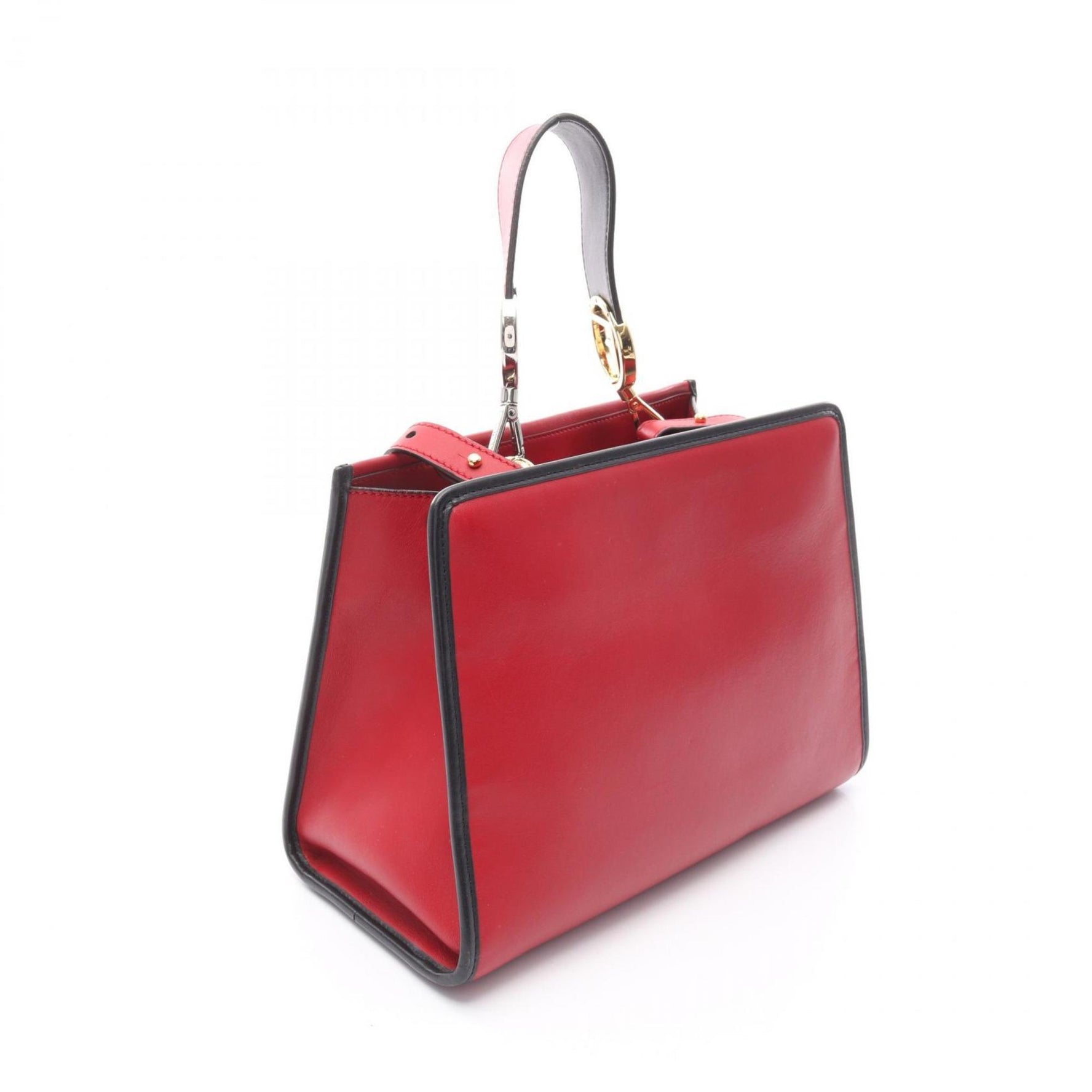 Fendi RUNAWAY small leather handbag red and black
