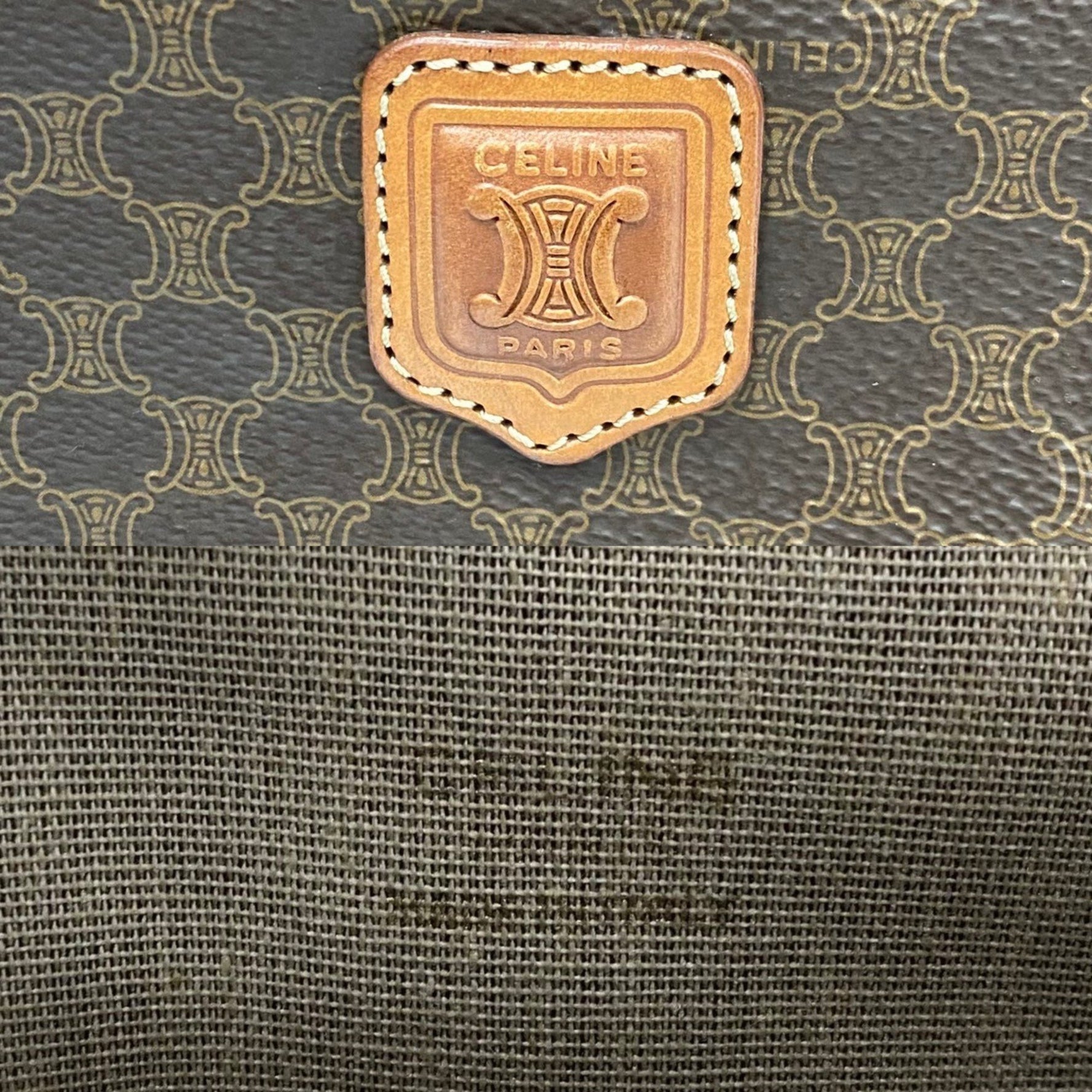 CELINE Macadam Blason with Triomphe Logo and Genuine Leather Drawstring Pouch