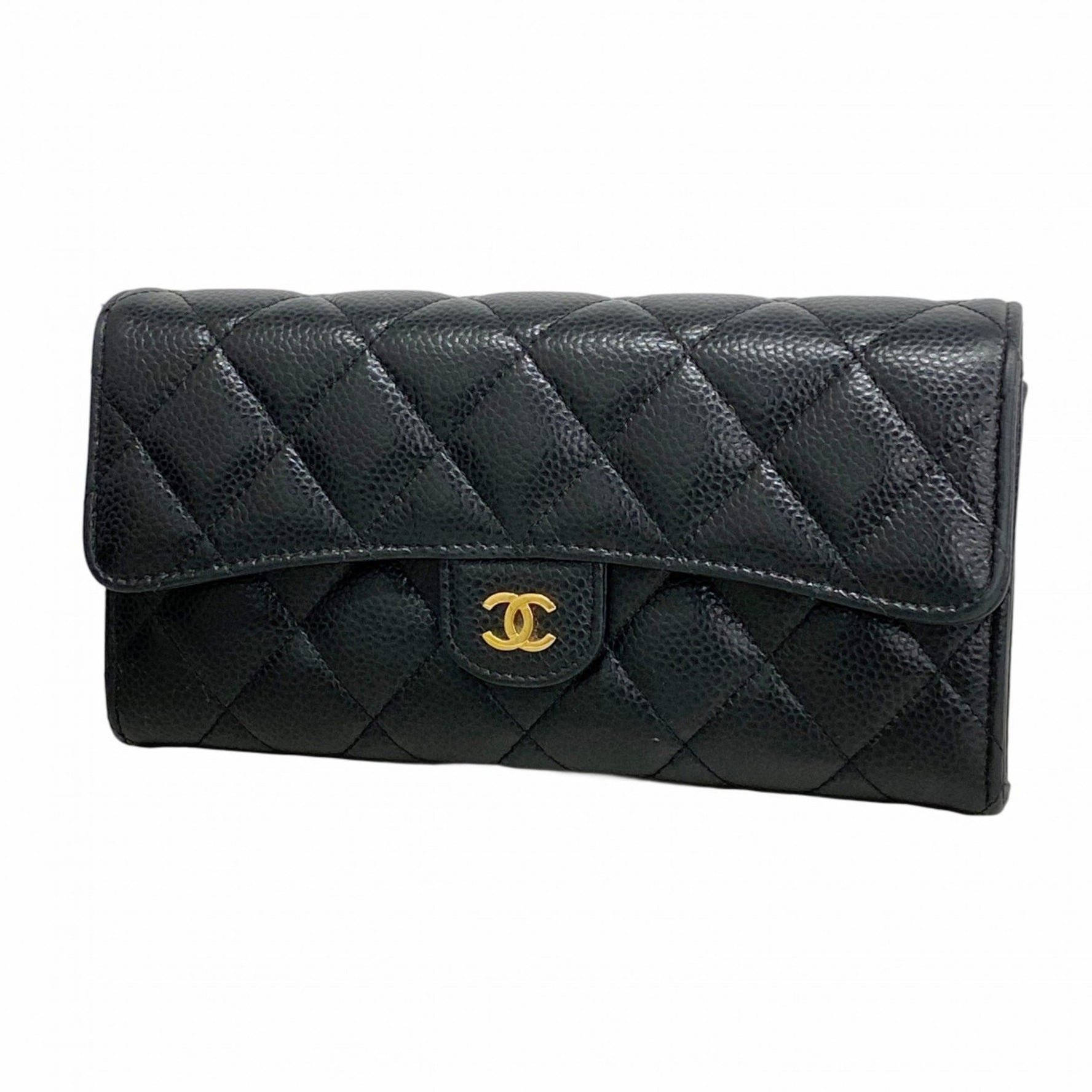 Chanel Matelasse Caviar Leather Long Wallet