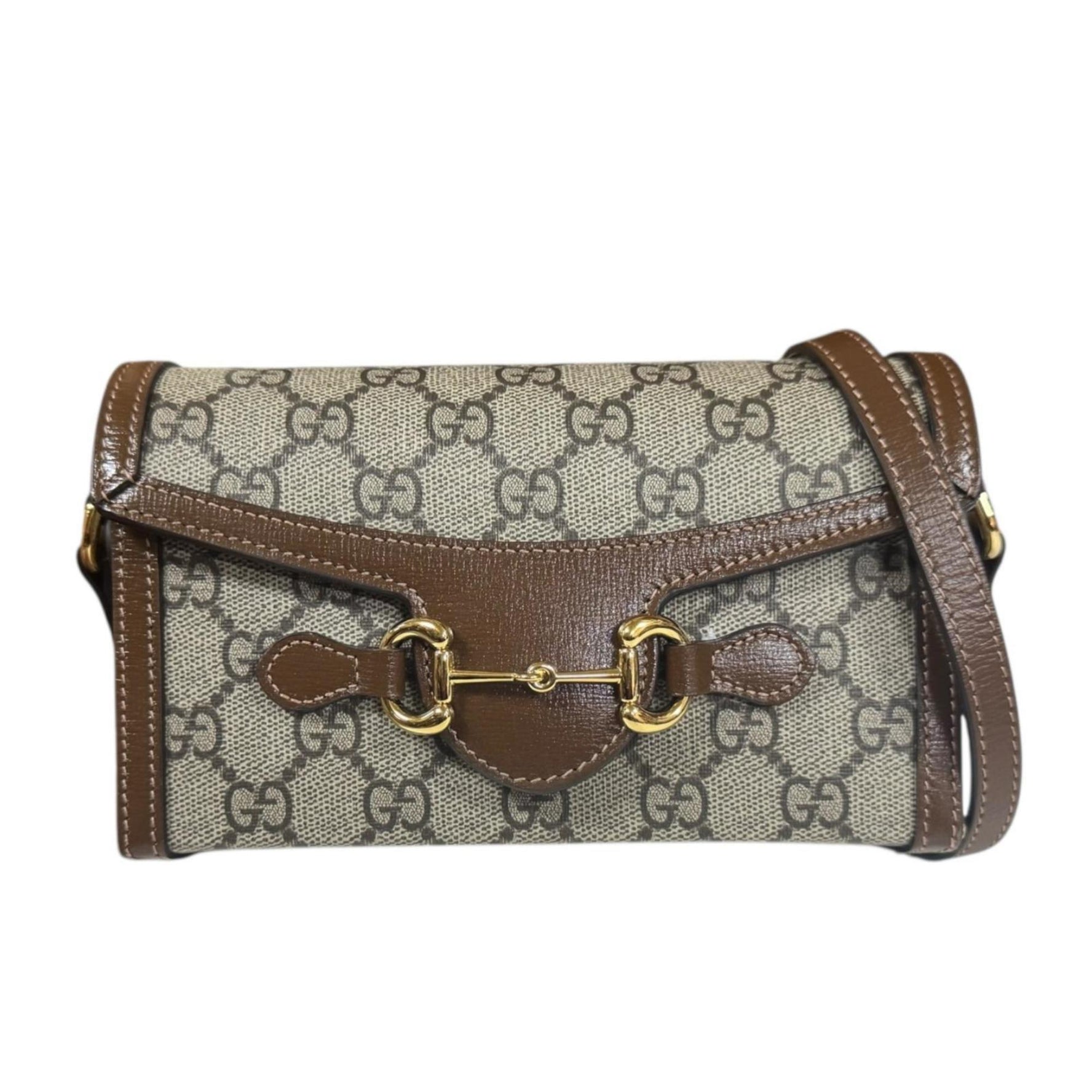 Gucci Horsebit 1955 Shoulder Bag in GG Supreme Canvas Beige