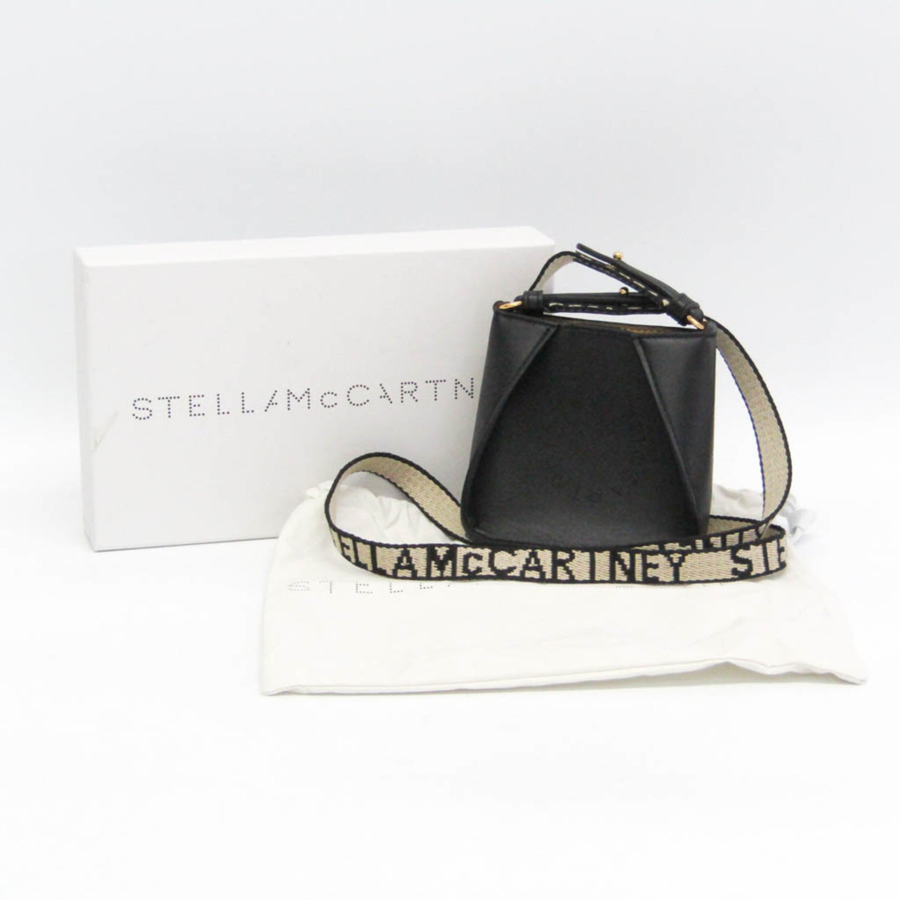 Stella McCartney Mini Stella Logo W8542 Women's Polyester,Elastane Shoulder Bag Black